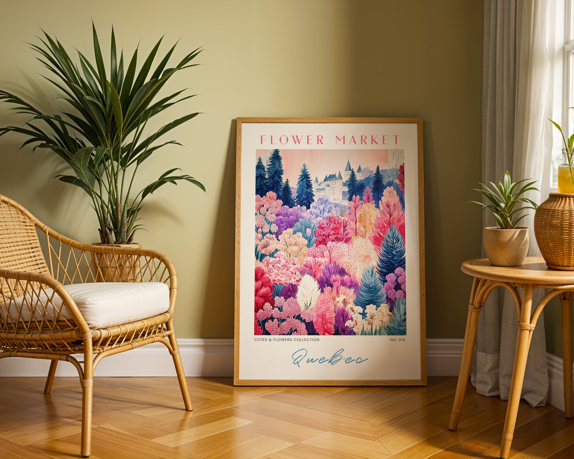 Quebec Canada Flower Market Poster - GroovyGrove