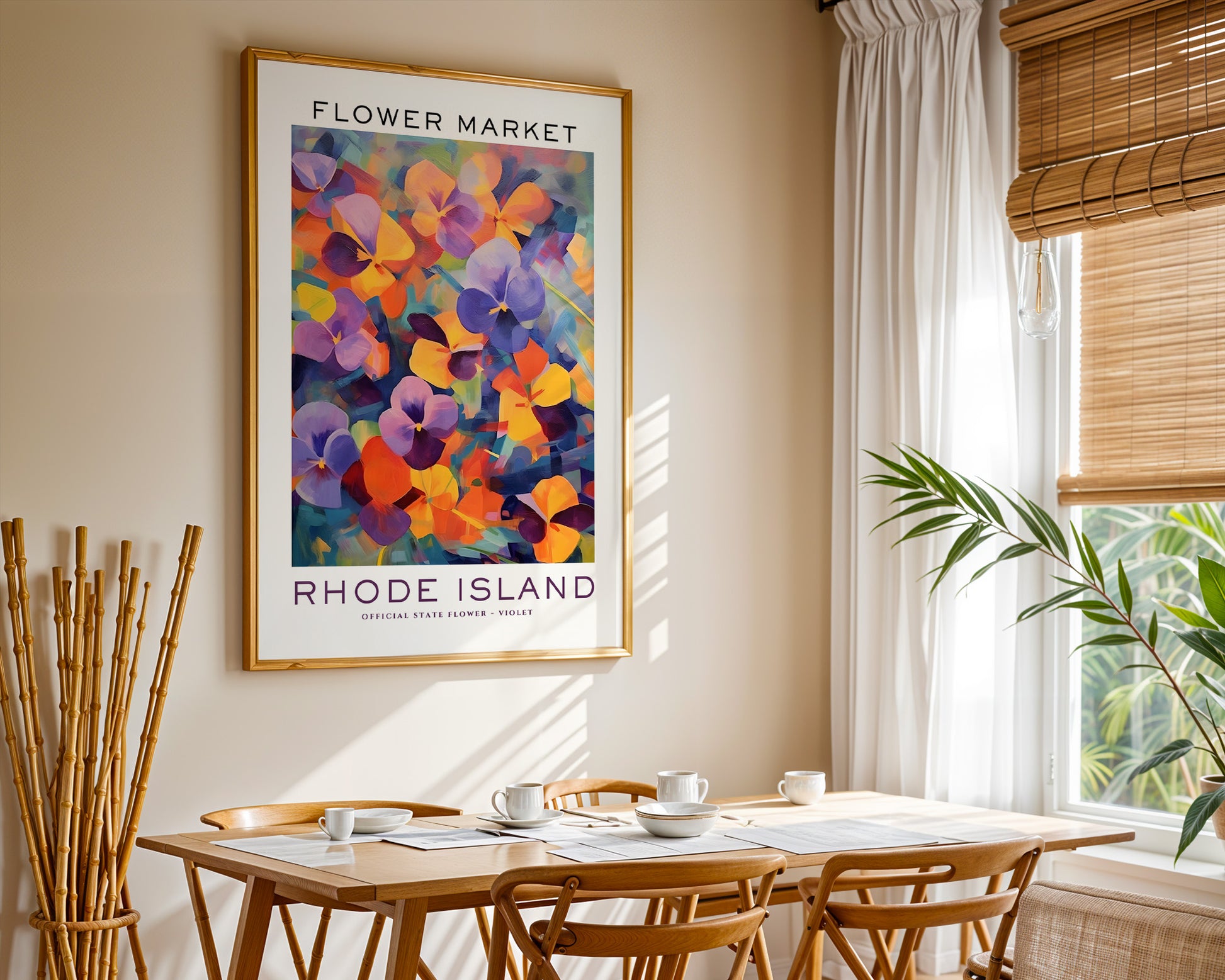 Rhode Island State Flower Market Poster - GroovyGrove