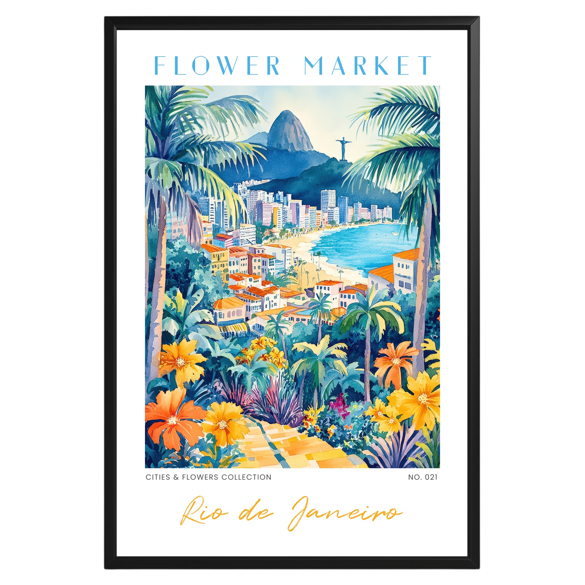 Rio de Janeiro Brazil Flower Market Poster - GroovyGrove