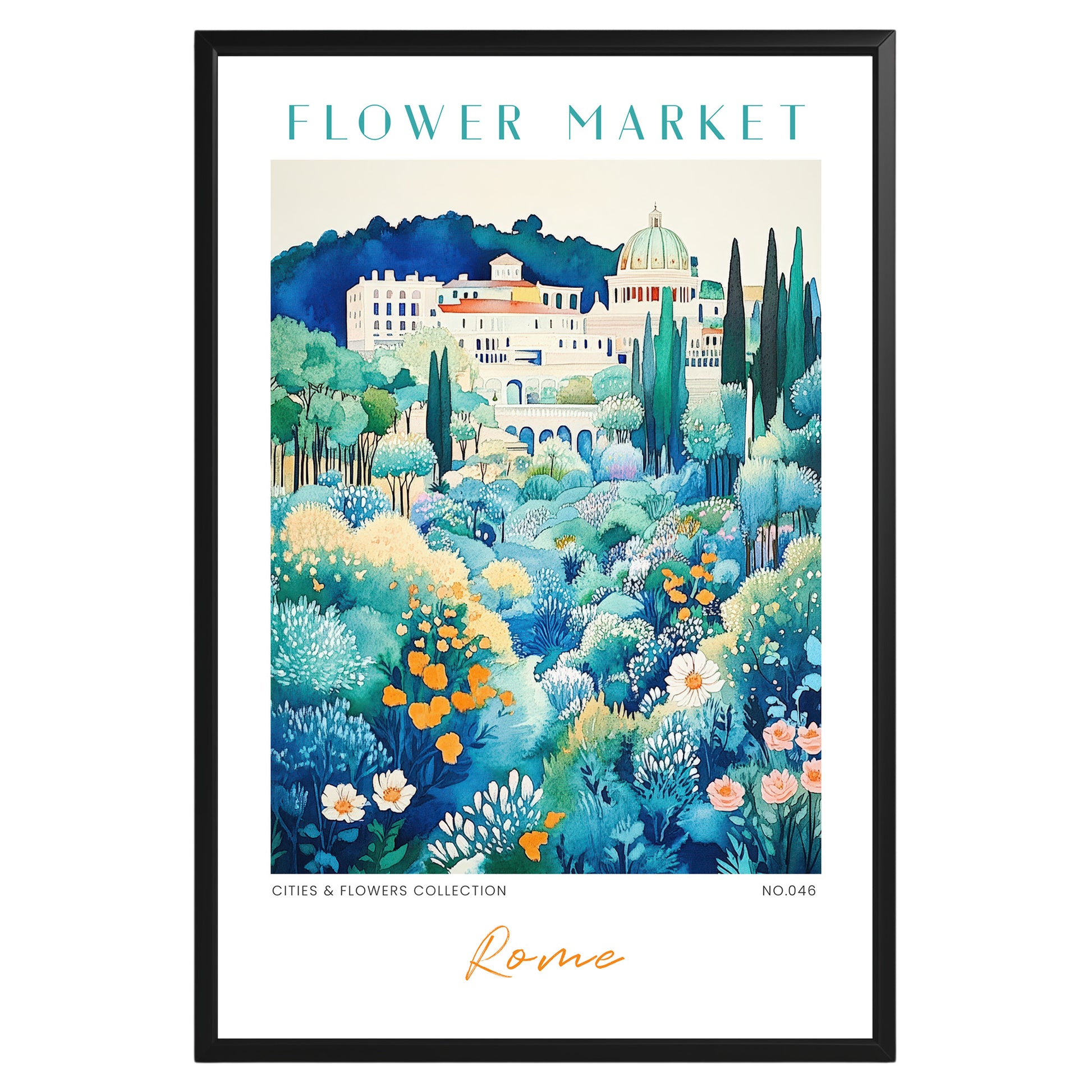 Rome Italy Flower Market Poster - GroovyGrove