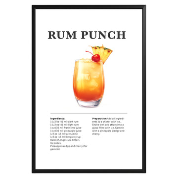 Rum Punch Cocktail Recipe Poster - GroovyGrove