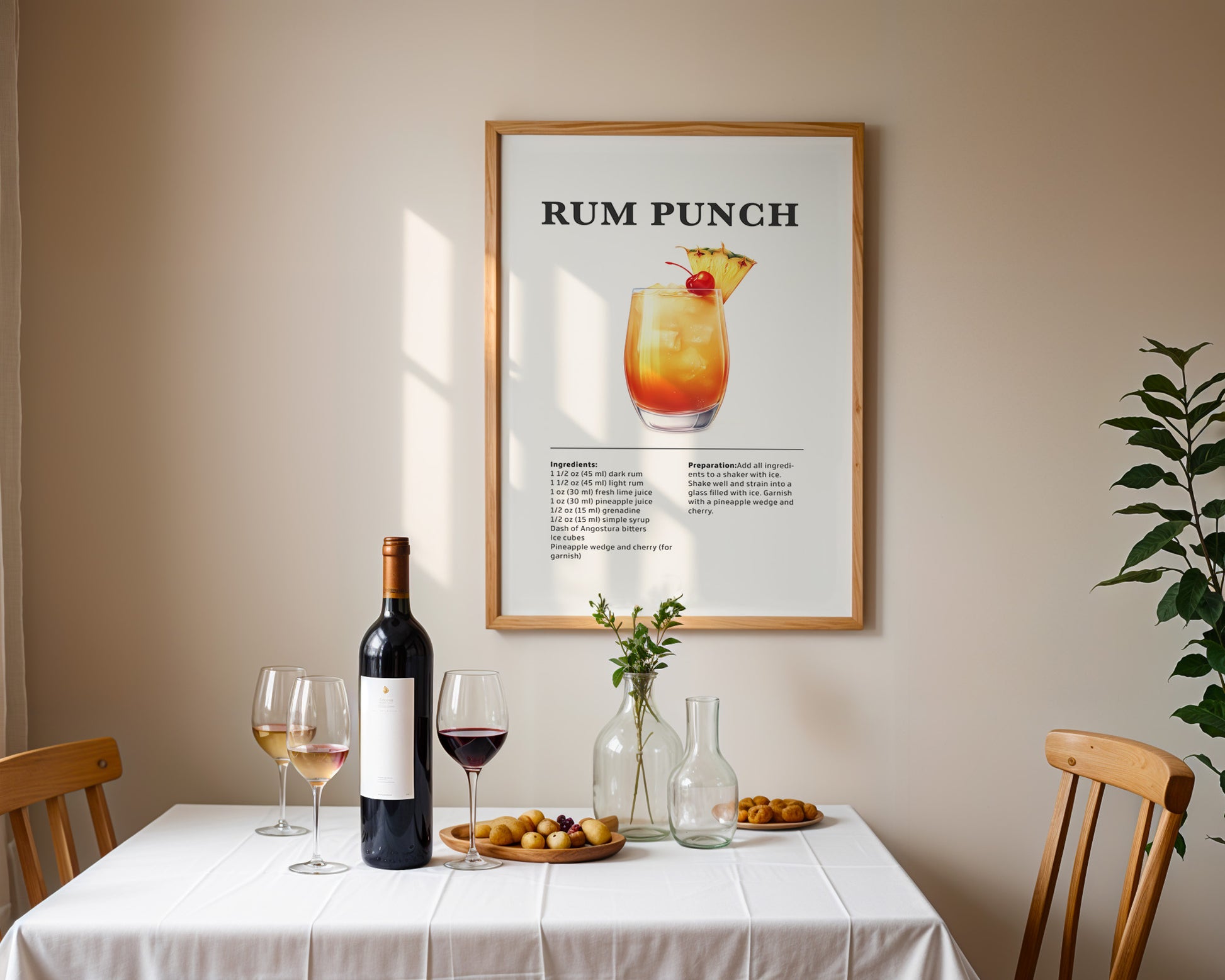 Rum Punch Cocktail Recipe Poster - GroovyGrove