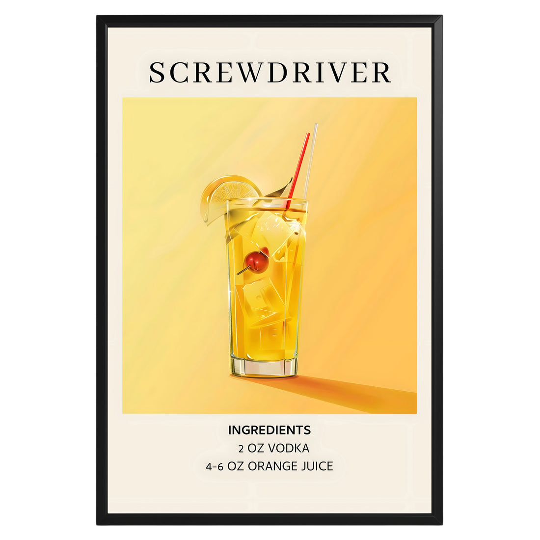 Screwdriver Vintage Cocktail Poster - GroovyGrove