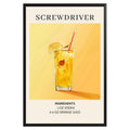 Screwdriver Vintage Cocktail Poster - GroovyGrove