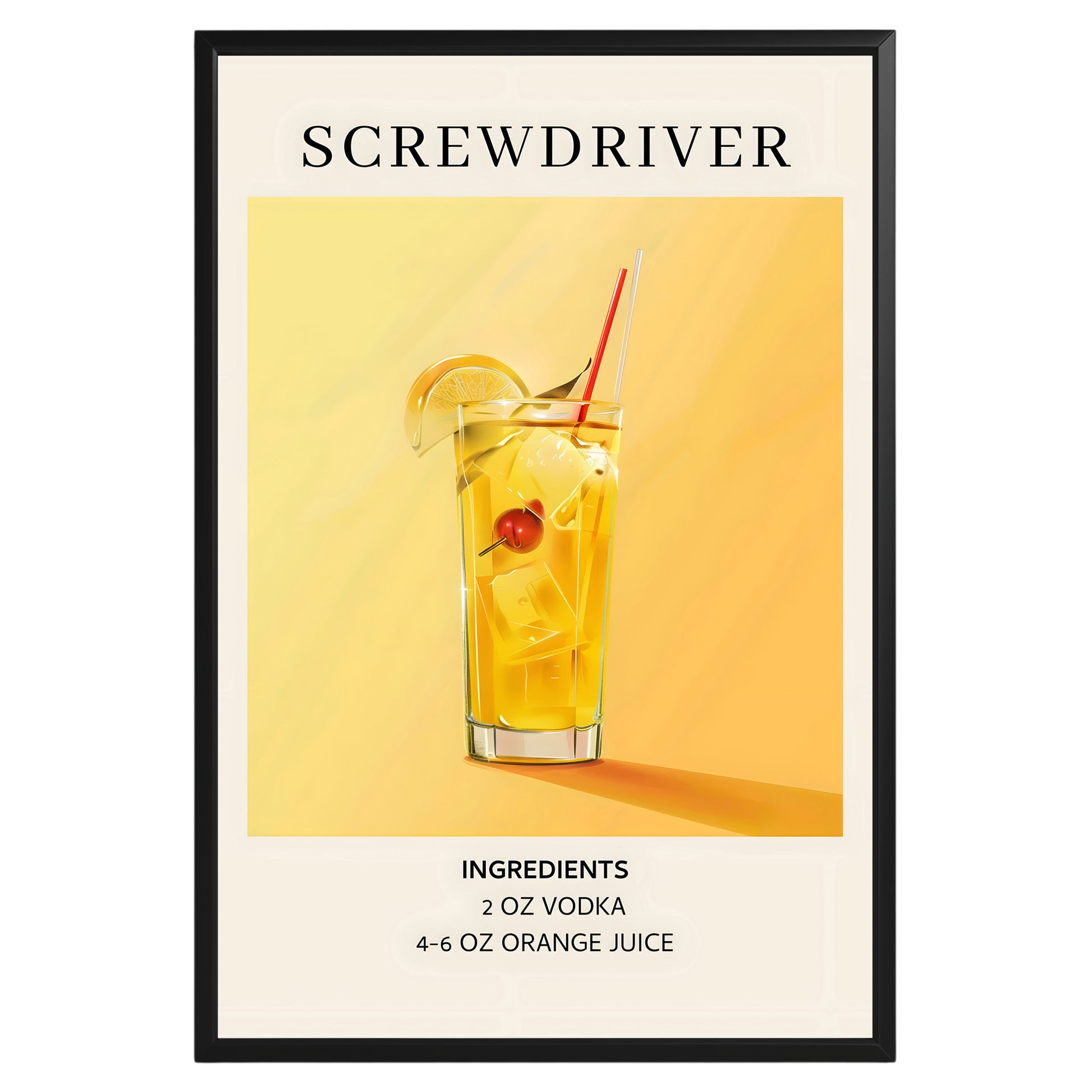 Screwdriver Vintage Cocktail Poster - GroovyGrove