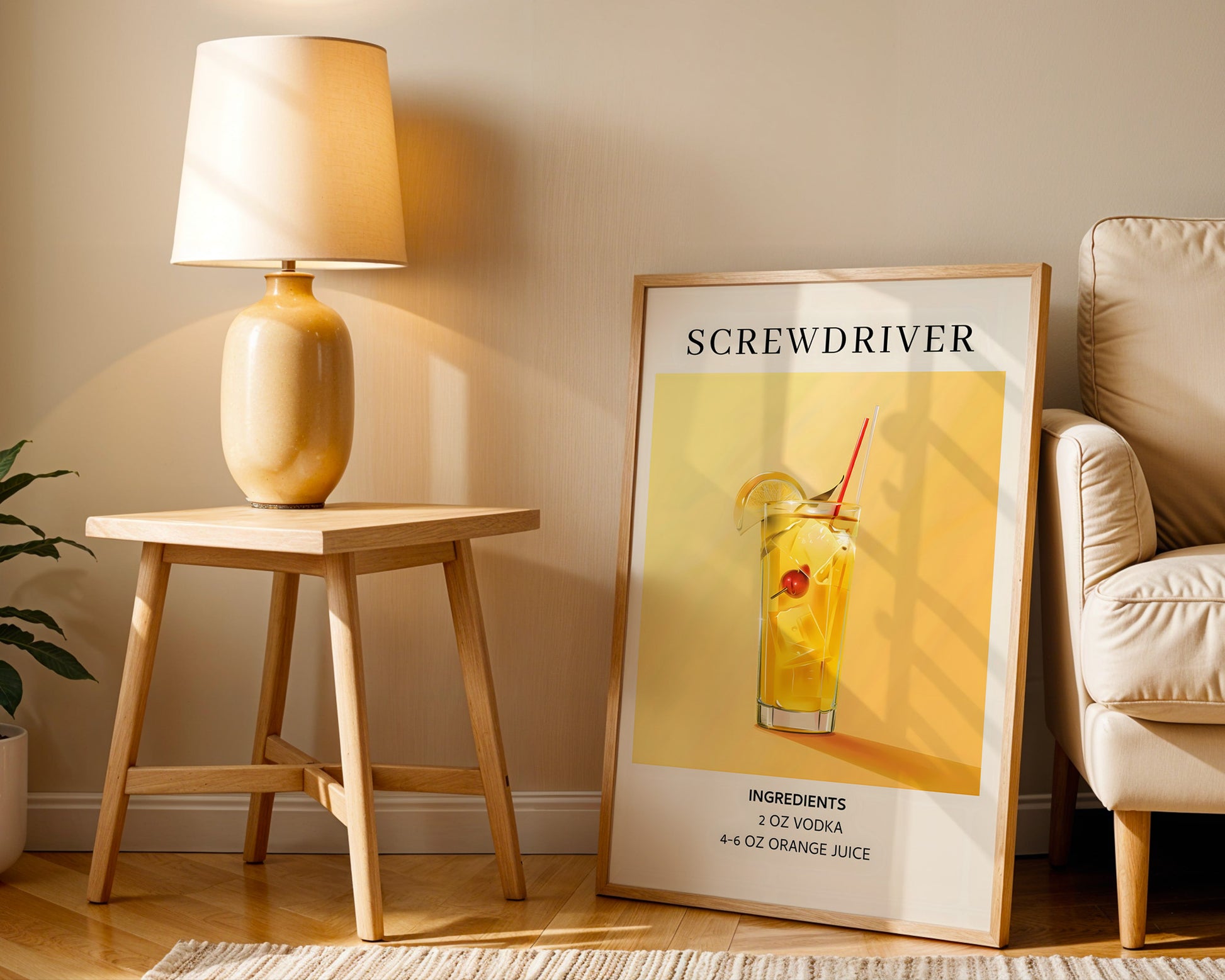 Screwdriver Vintage Cocktail Poster - GroovyGrove