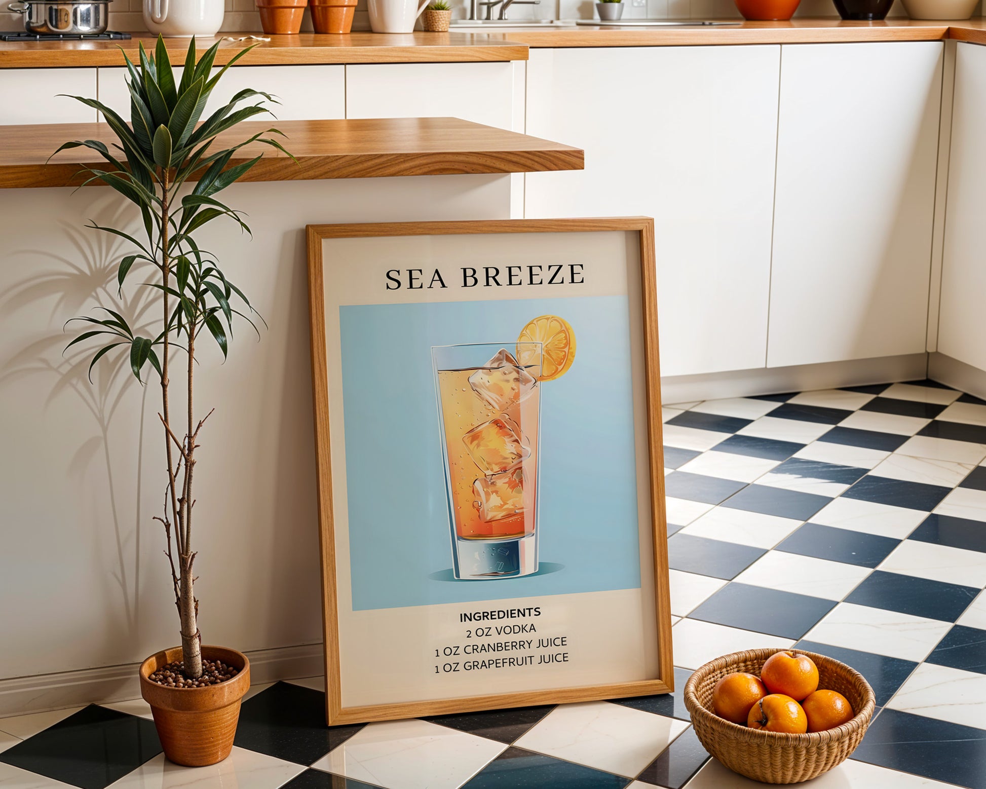 Sea Breeze Vintage Cocktail Poster - GroovyGrove