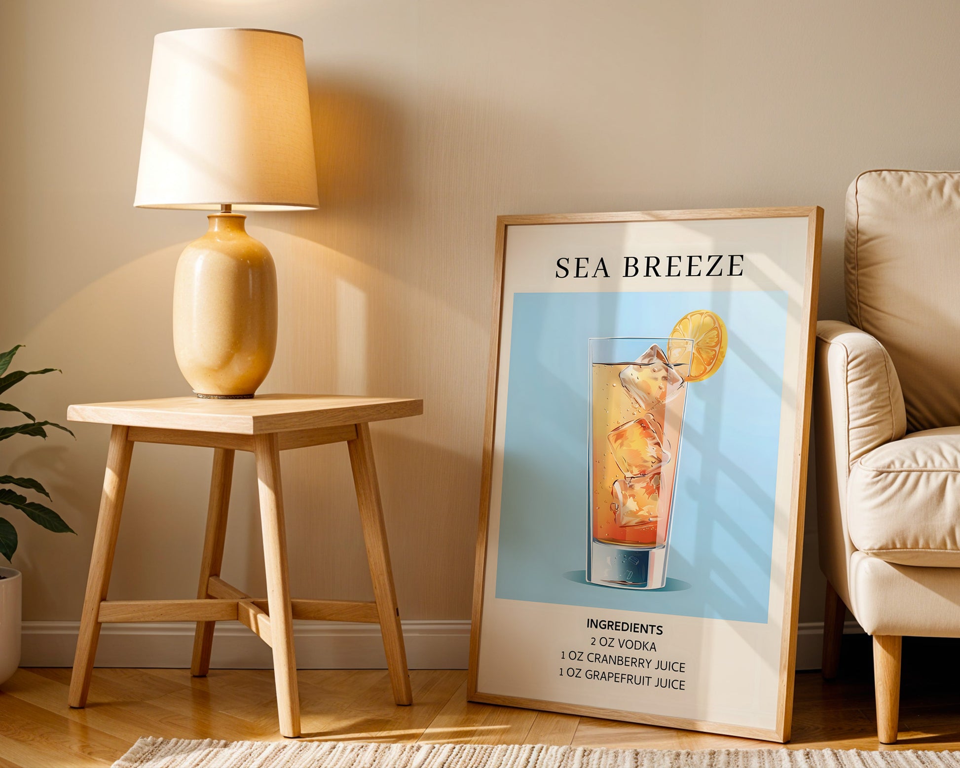 Sea Breeze Vintage Cocktail Poster - GroovyGrove