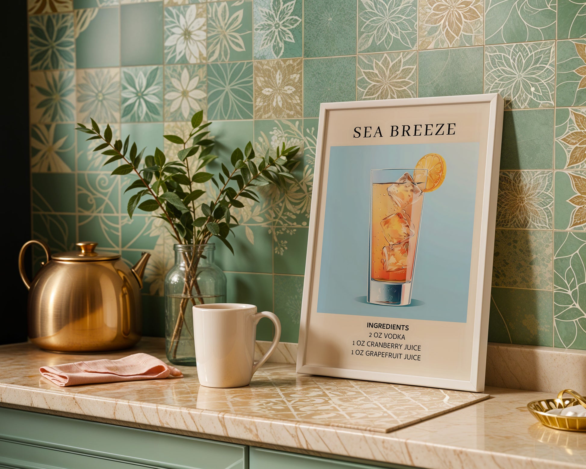 Sea Breeze Vintage Cocktail Poster - GroovyGrove