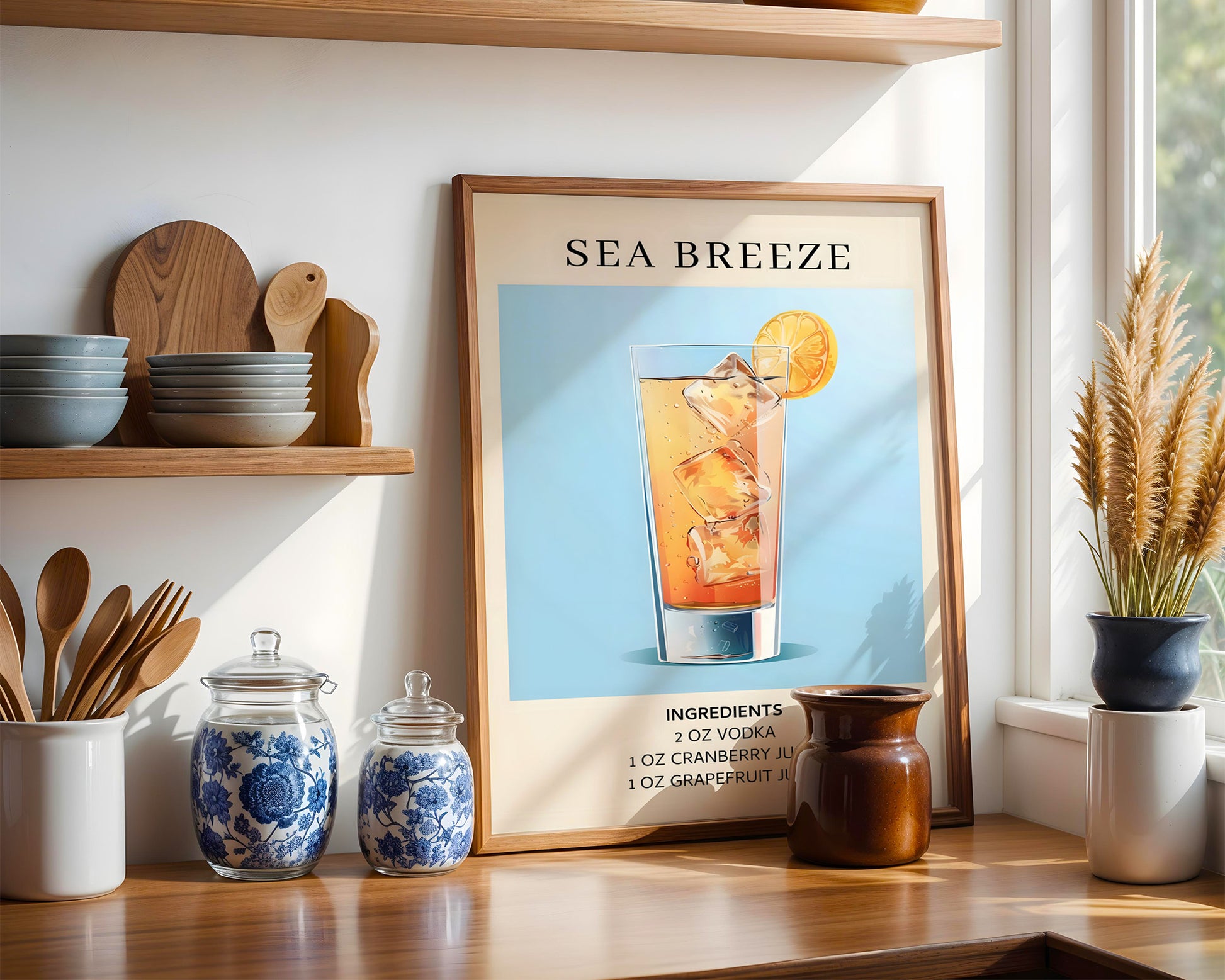 Sea Breeze Vintage Cocktail Poster - GroovyGrove