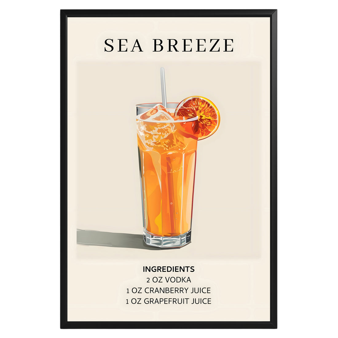 Sea Breeze Vintage Cocktail Poster - GroovyGrove