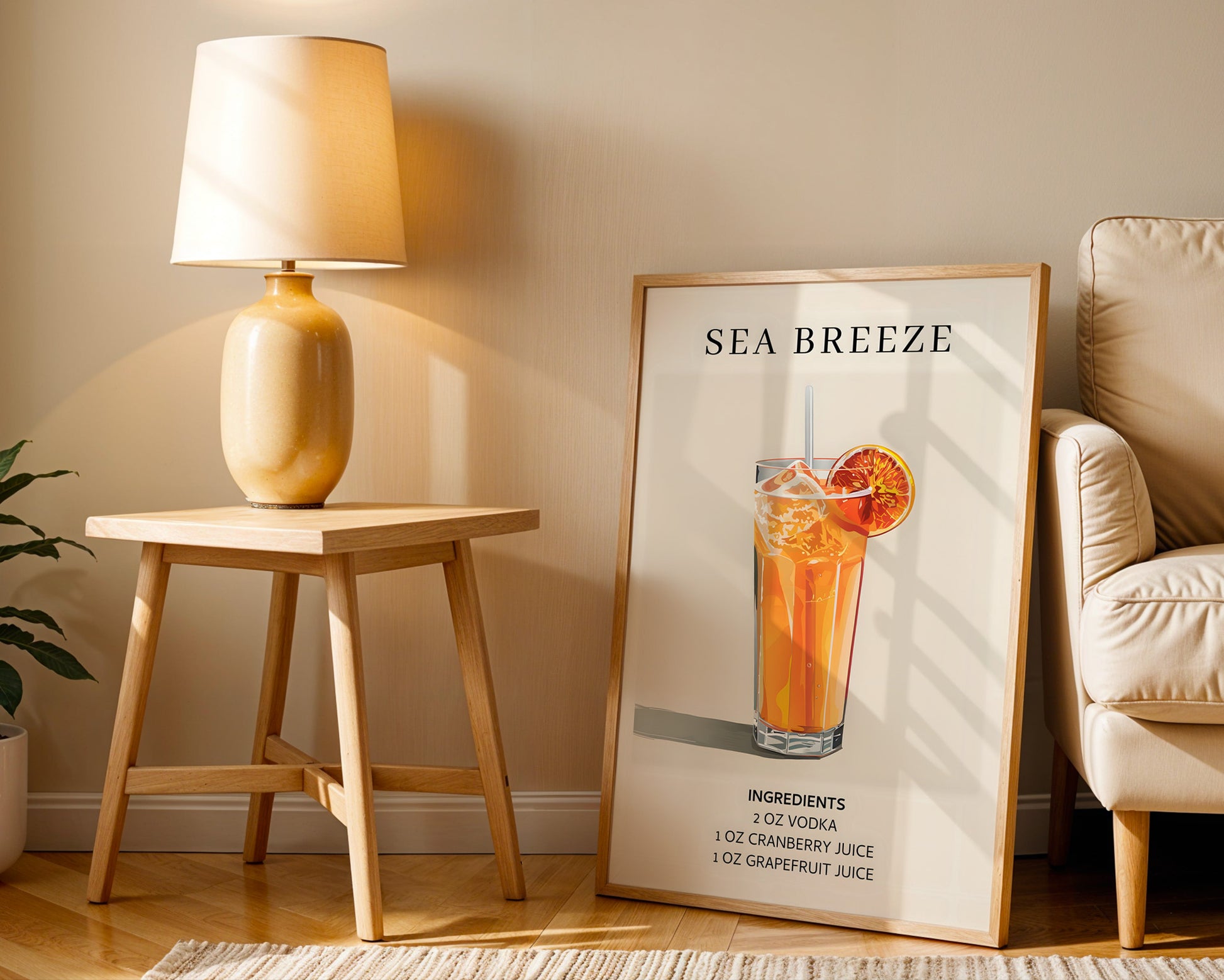 Sea Breeze Vintage Cocktail Poster - GroovyGrove