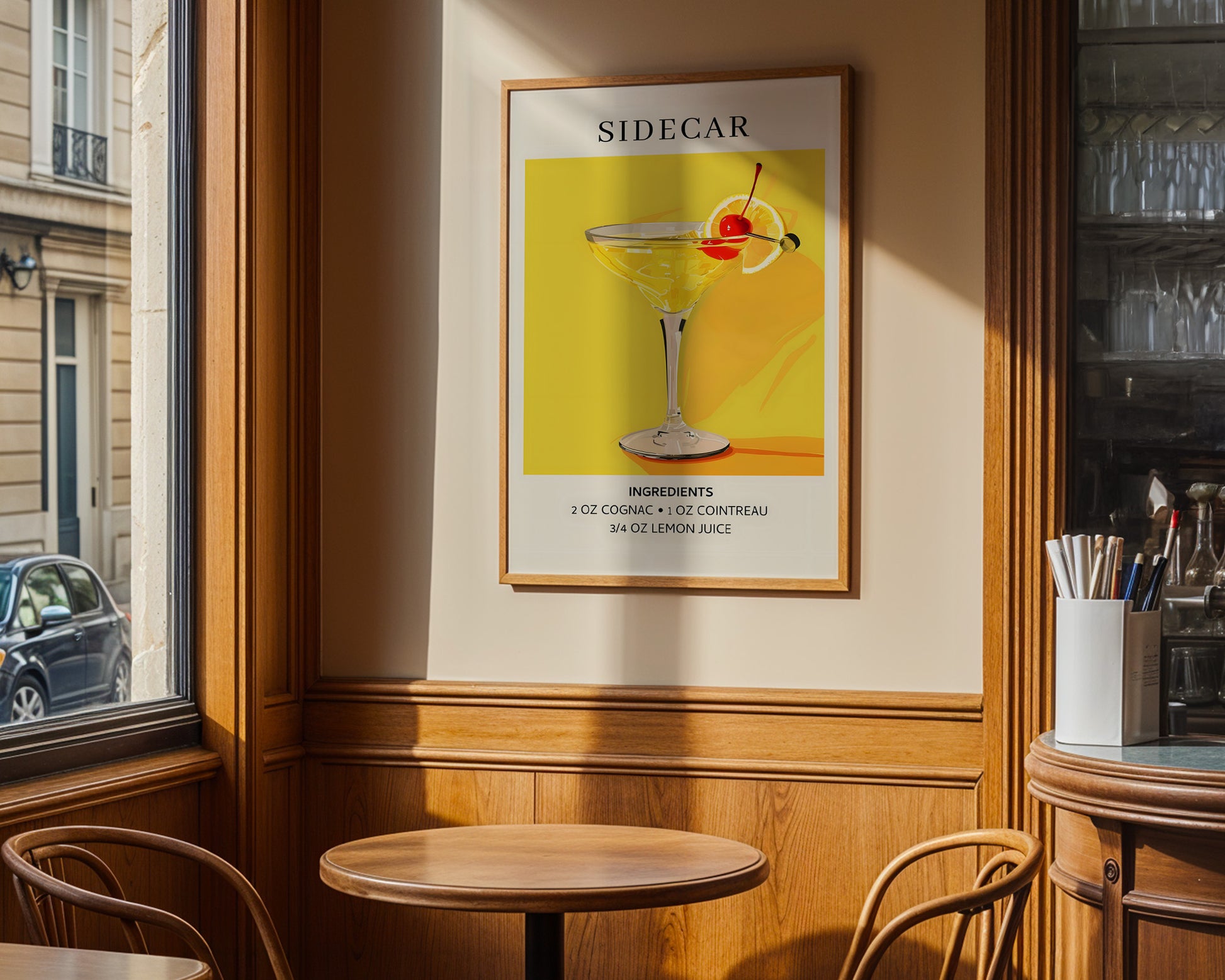 Sidecar Vintage Cocktail Poster - GroovyGrove