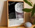 Sloe Gin Fizz Cocktail Black and White Poster - GroovyGrove