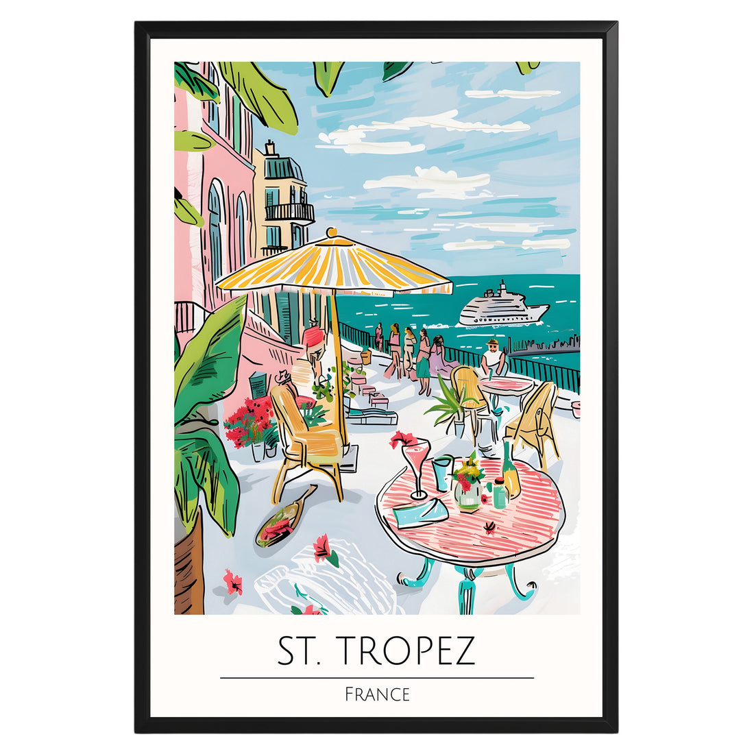 Saint-Tropez France Travel Poster - GroovyGrove