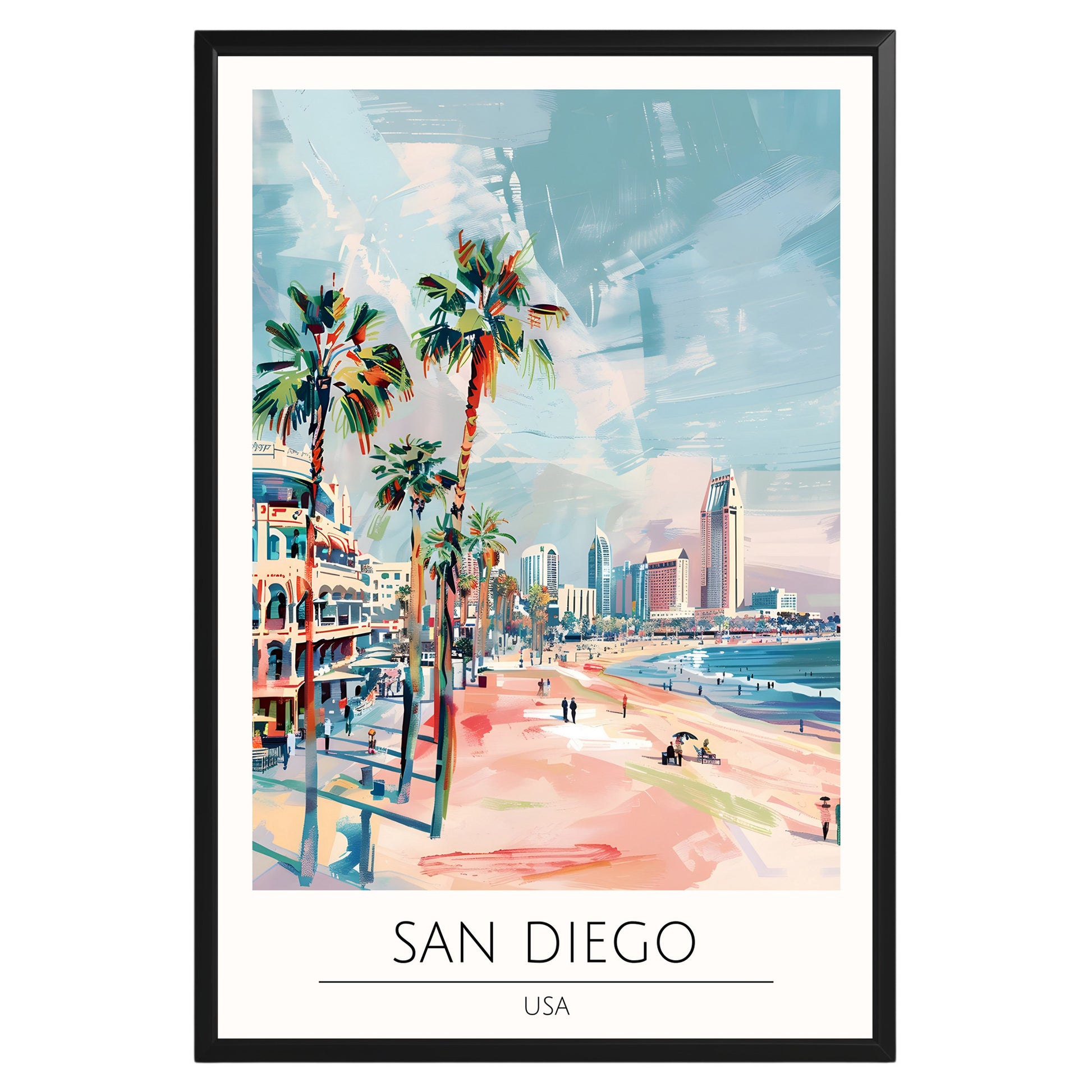 San Diego California Travel Poster - GroovyGrove