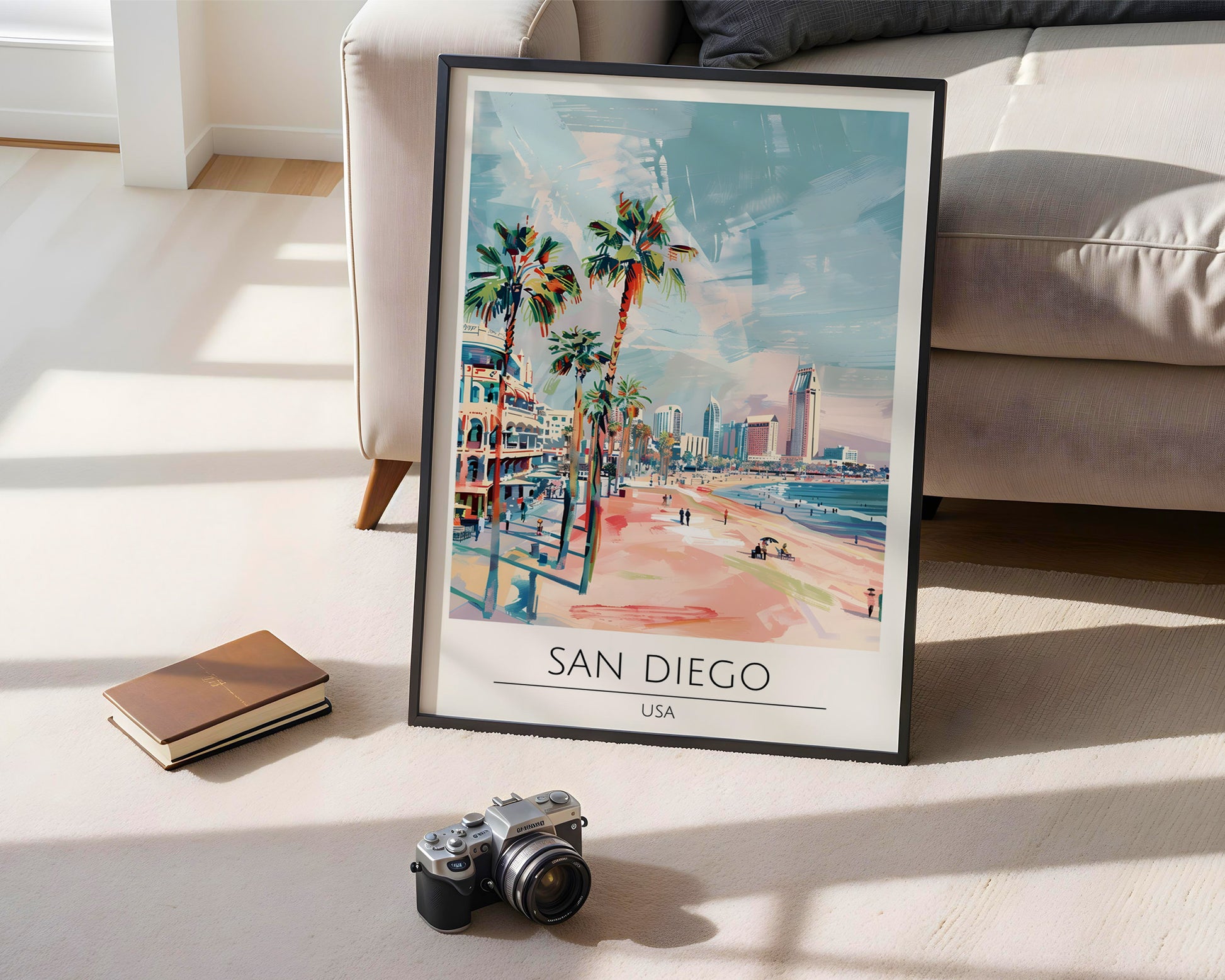 San Diego California Travel Poster - GroovyGrove