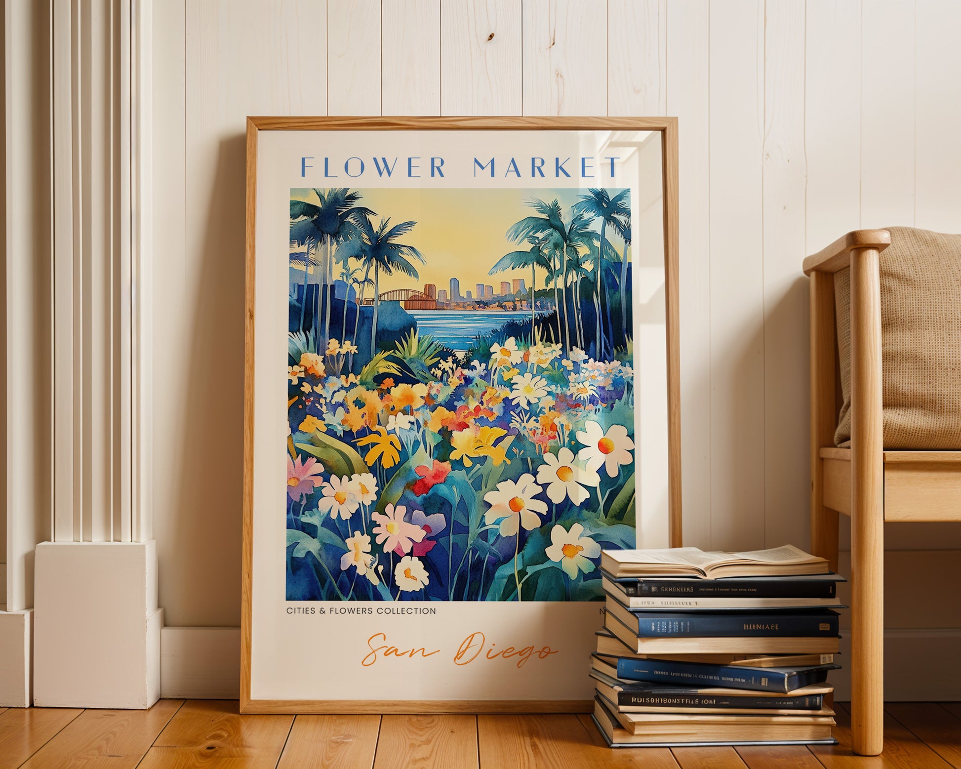 San Diego California Flower Market Poster - GroovyGrove