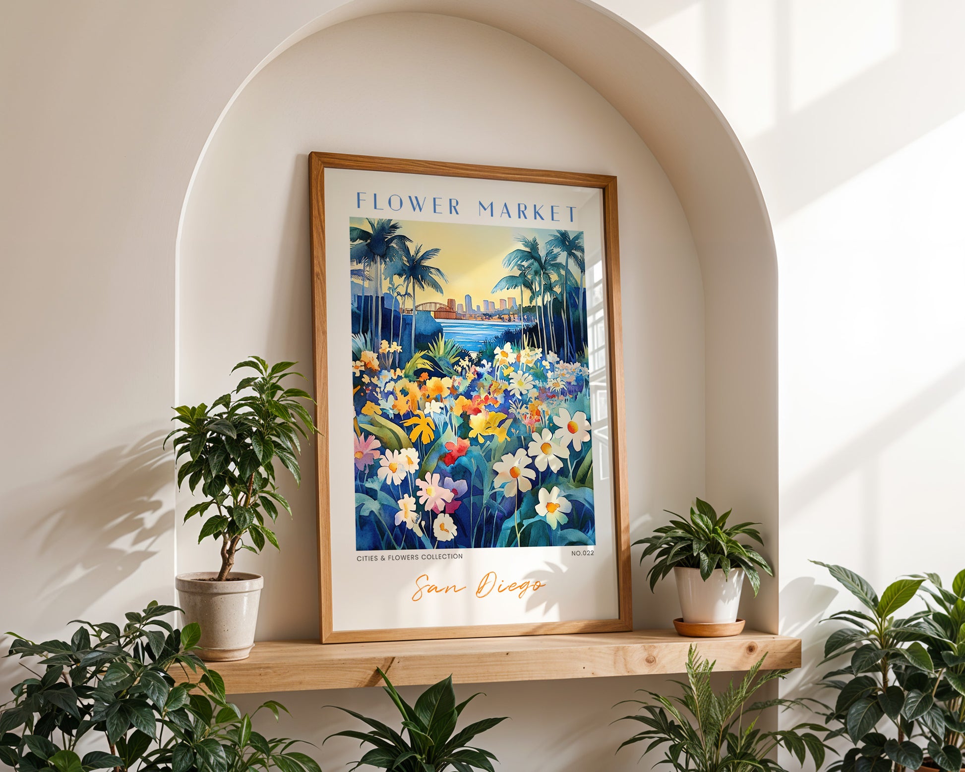 San Diego California Flower Market Poster - GroovyGrove