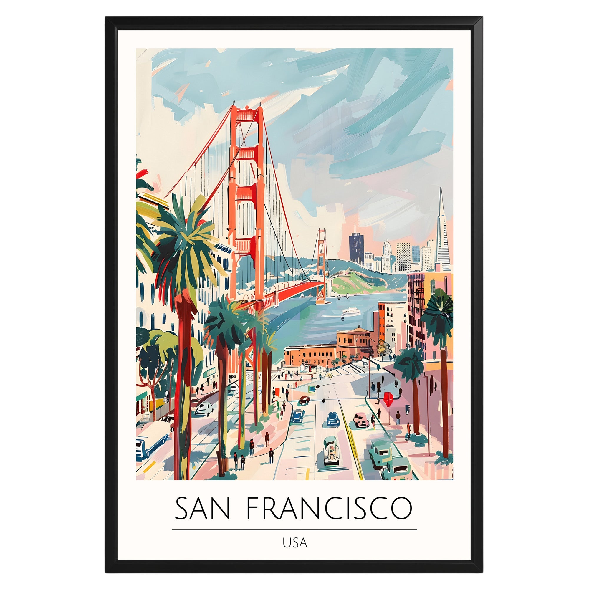 San Francisco California Travel Poster - GroovyGrove