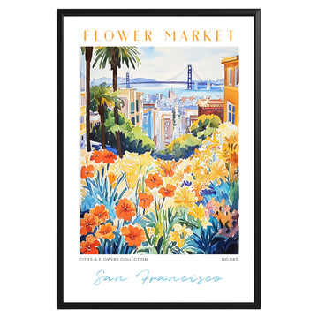 San Francisco California Flower Market Poster - GroovyGrove