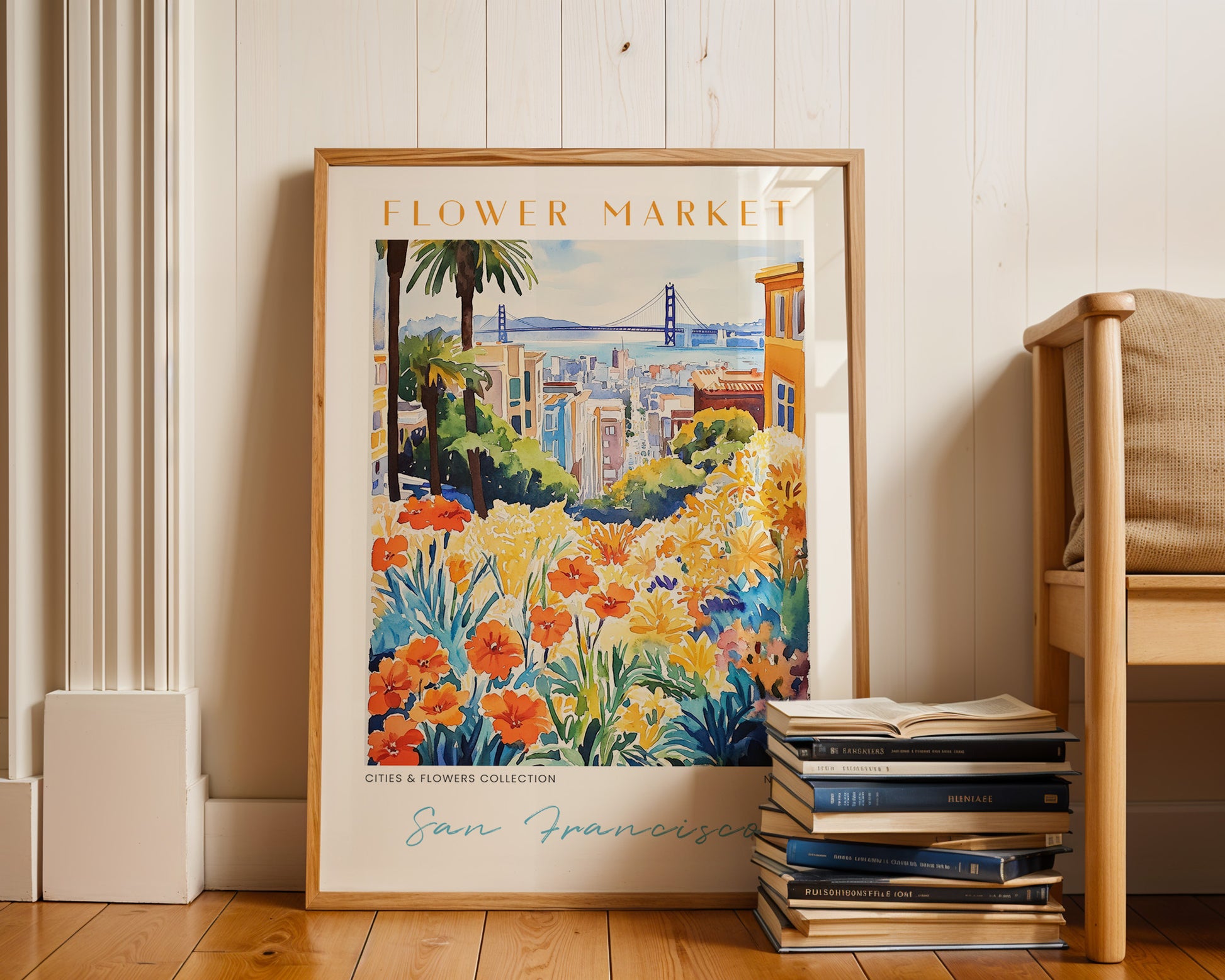 San Francisco California Flower Market Poster - GroovyGrove