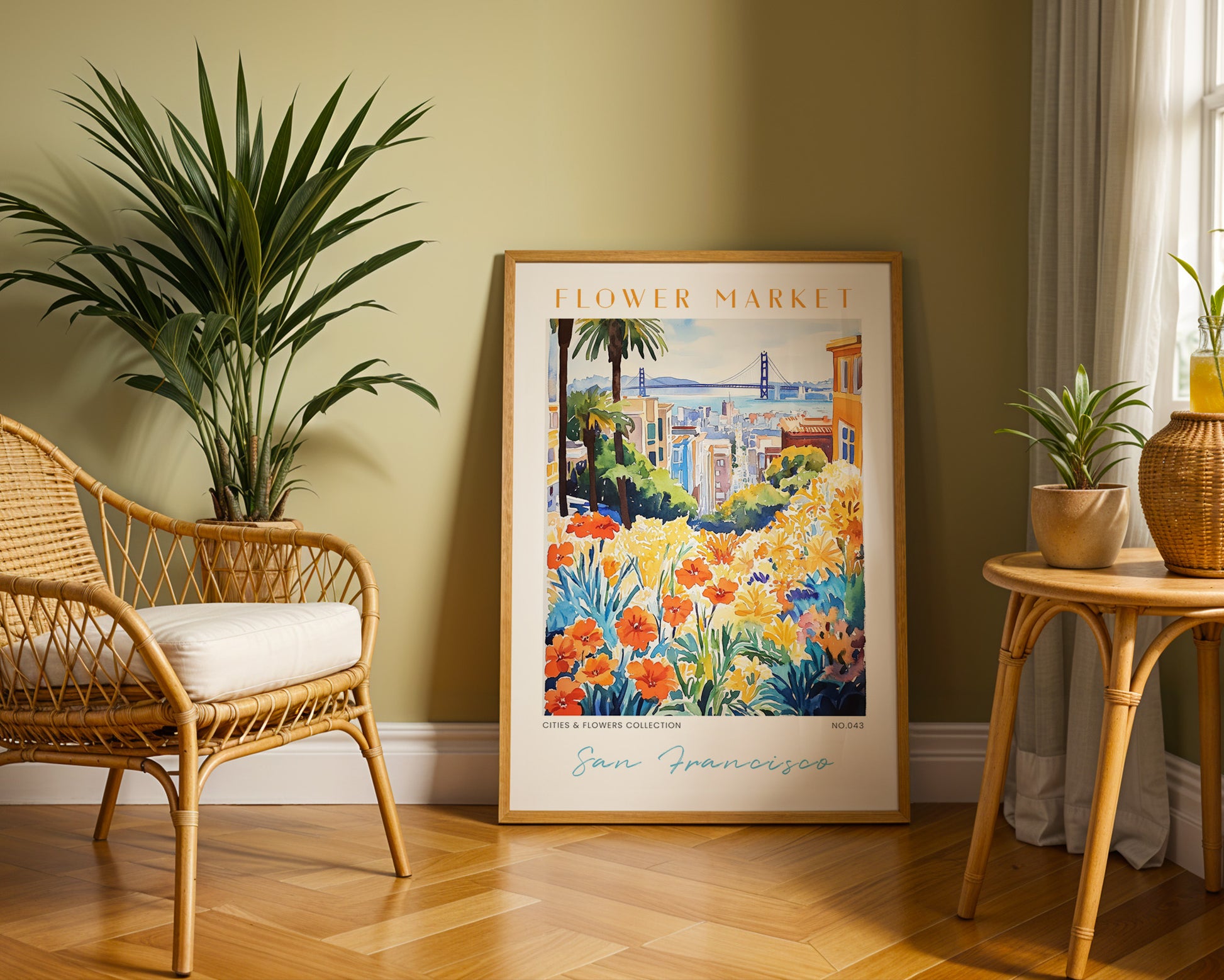 San Francisco California Flower Market Poster - GroovyGrove