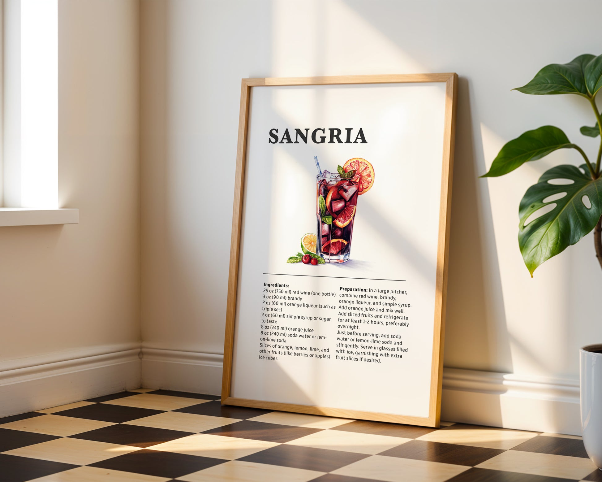 Sangria Cocktail Recipe Poster - GroovyGrove