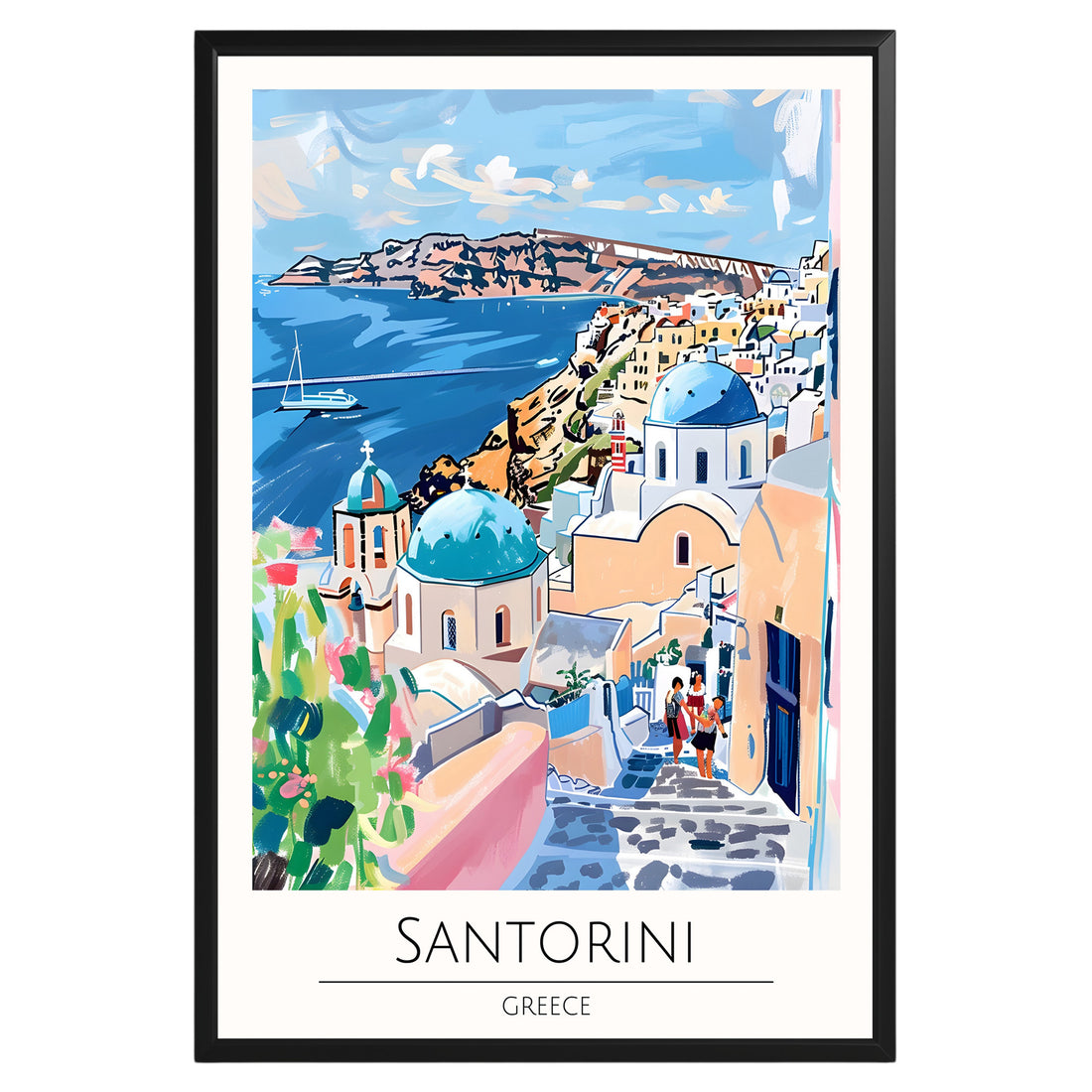 Santorini Greece Travel Poster - GroovyGrove