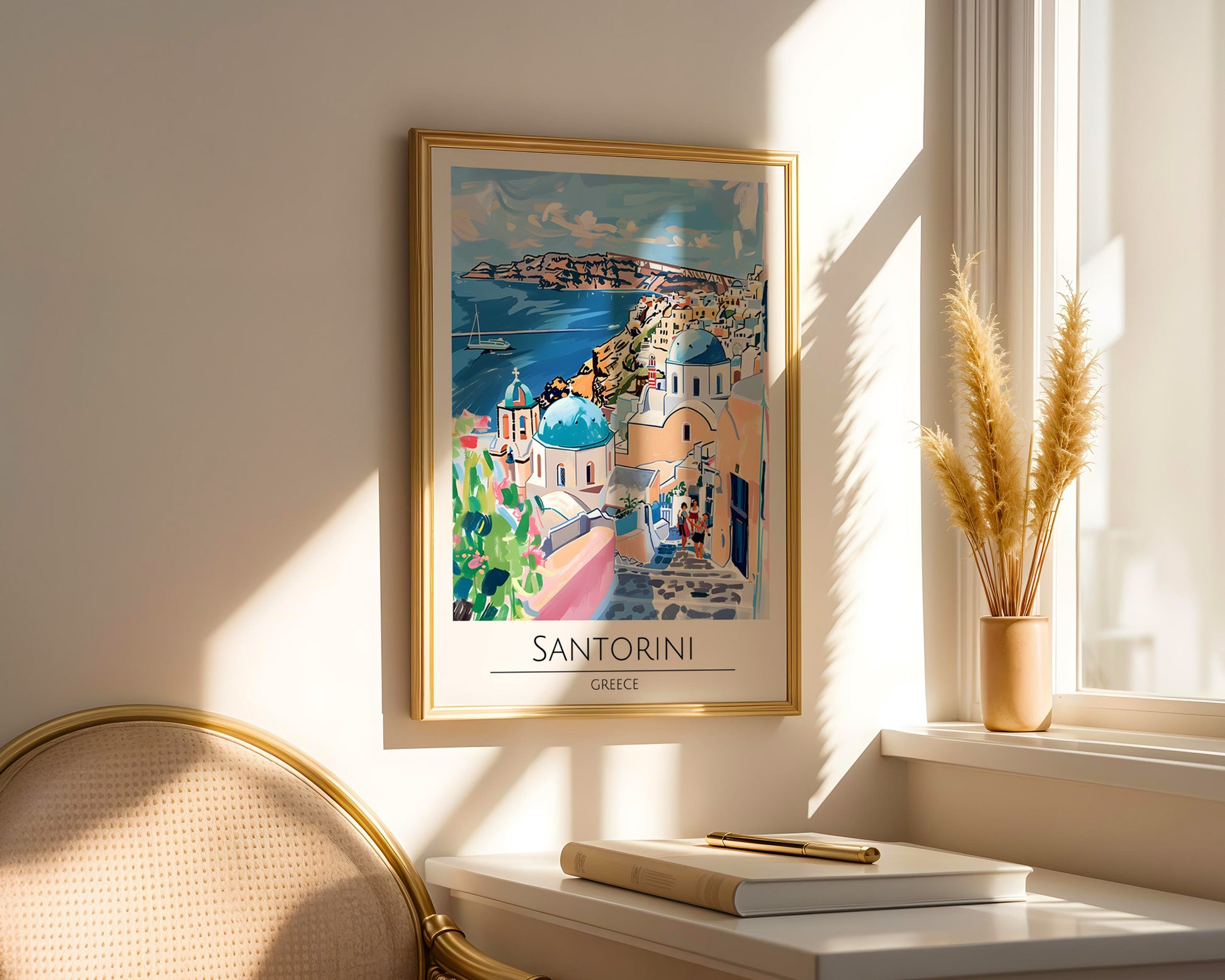 Santorini Greece Travel Poster - GroovyGrove