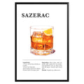 Sazerac Cocktail Recipe Poster - GroovyGrove