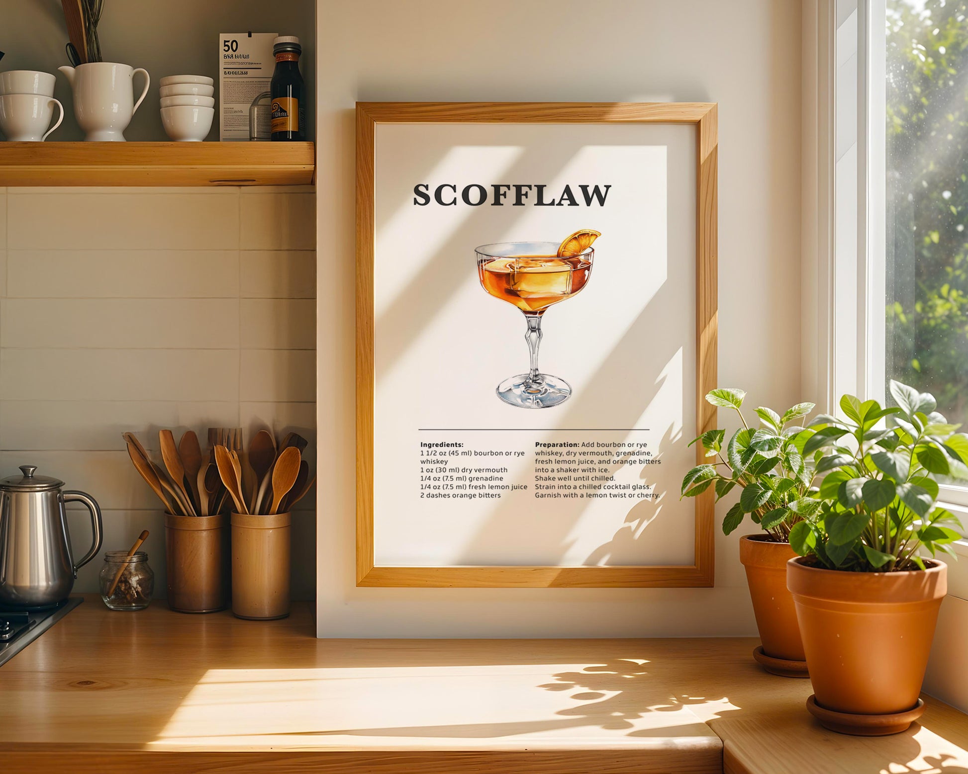 Scofflaw Cocktail Recipe Poster - GroovyGrove