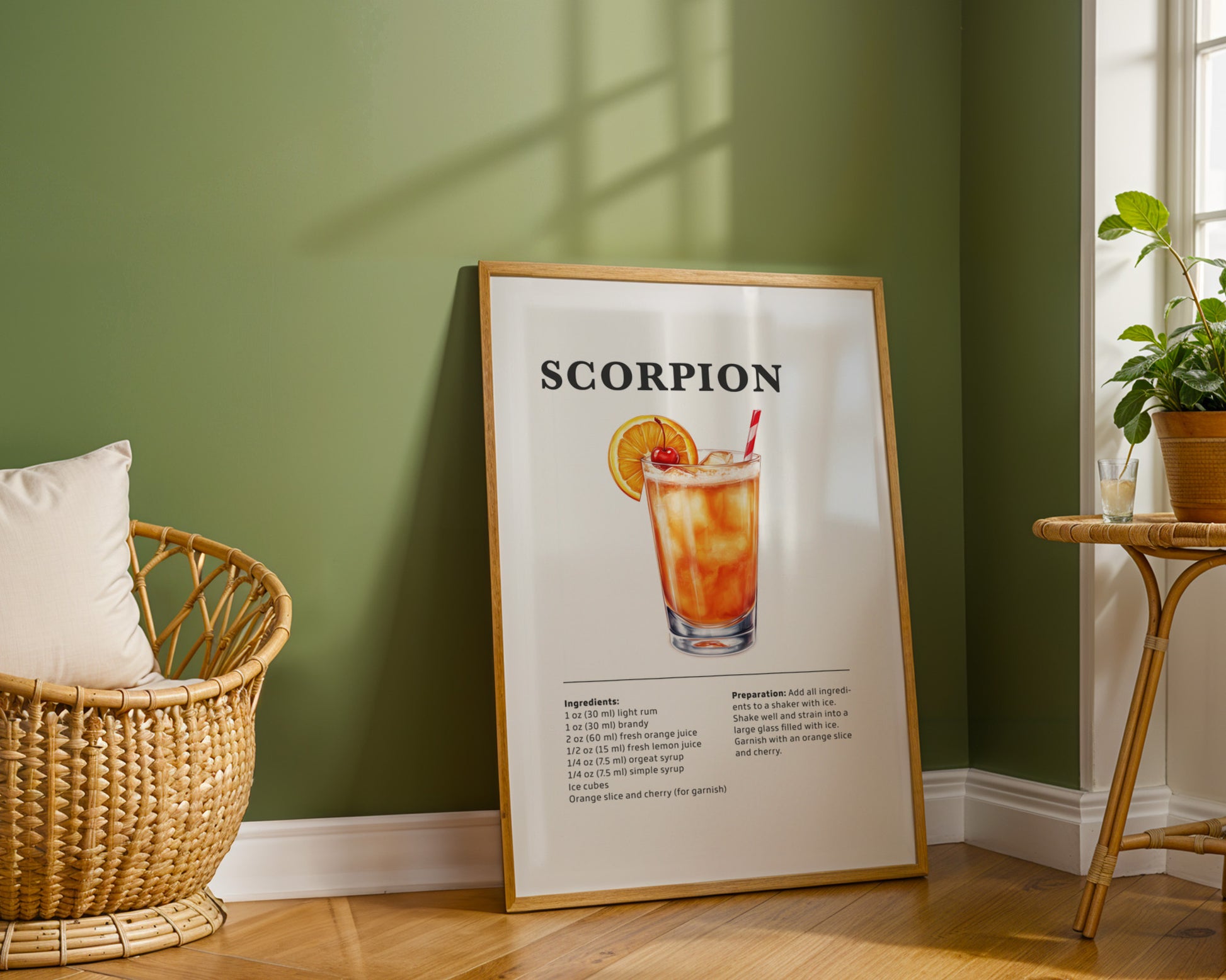 Scorpion Cocktail Recipe Poster - GroovyGrove