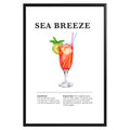 Sea Breeze Cocktail Recipe Poster - GroovyGrove