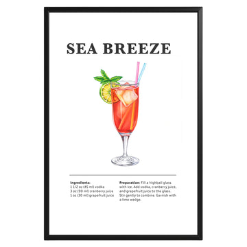 Sea Breeze Cocktail Recipe Poster - GroovyGrove