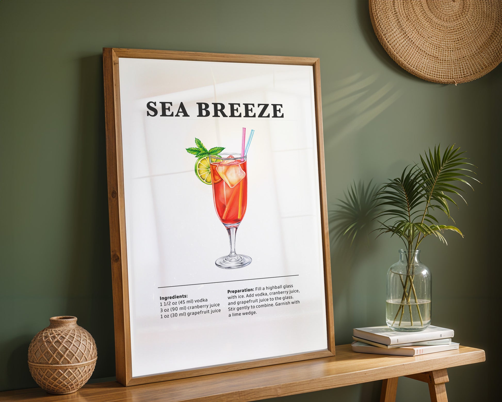 Sea Breeze Cocktail Recipe Poster - GroovyGrove