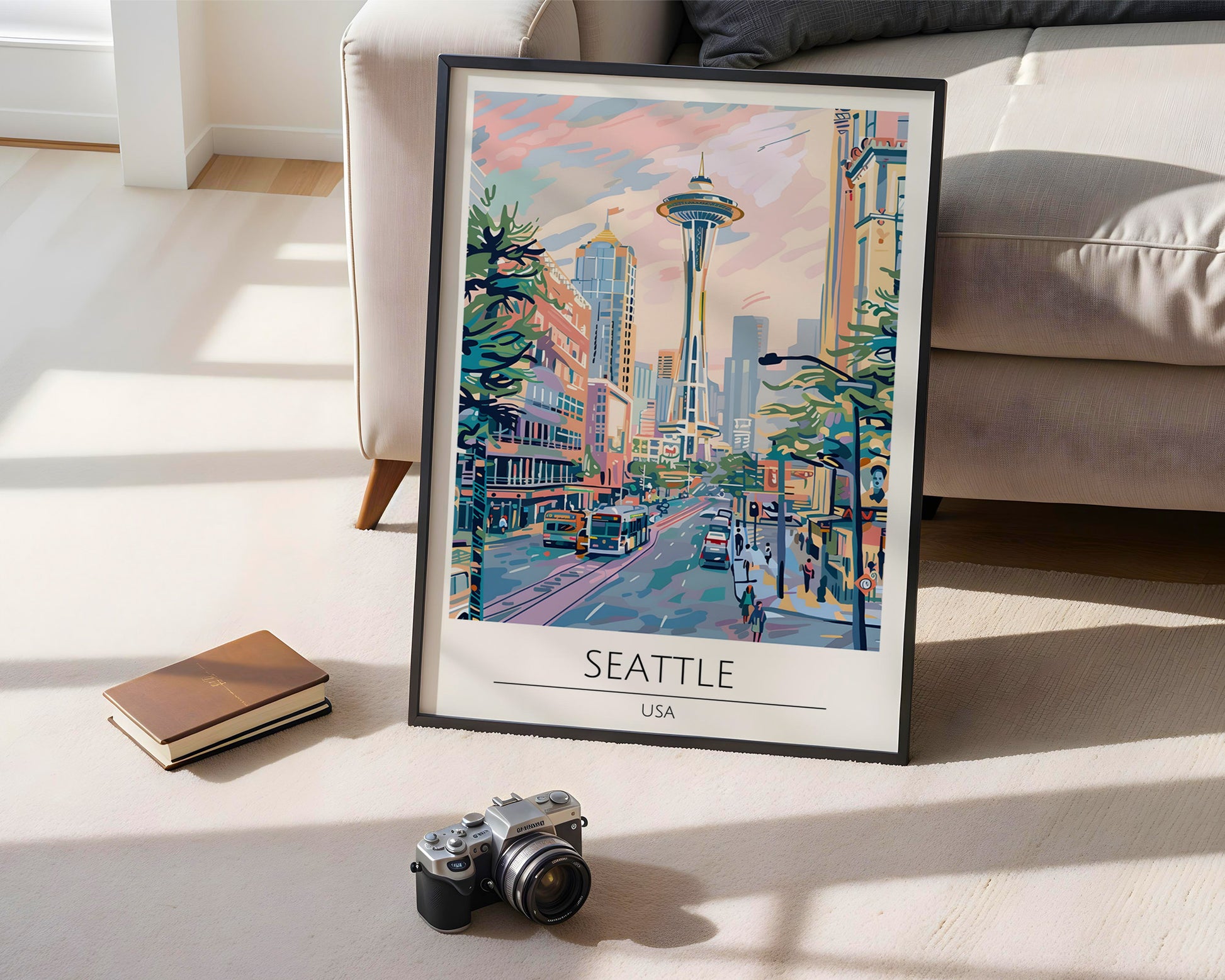 Seattle Washington Travel Poster - GroovyGrove