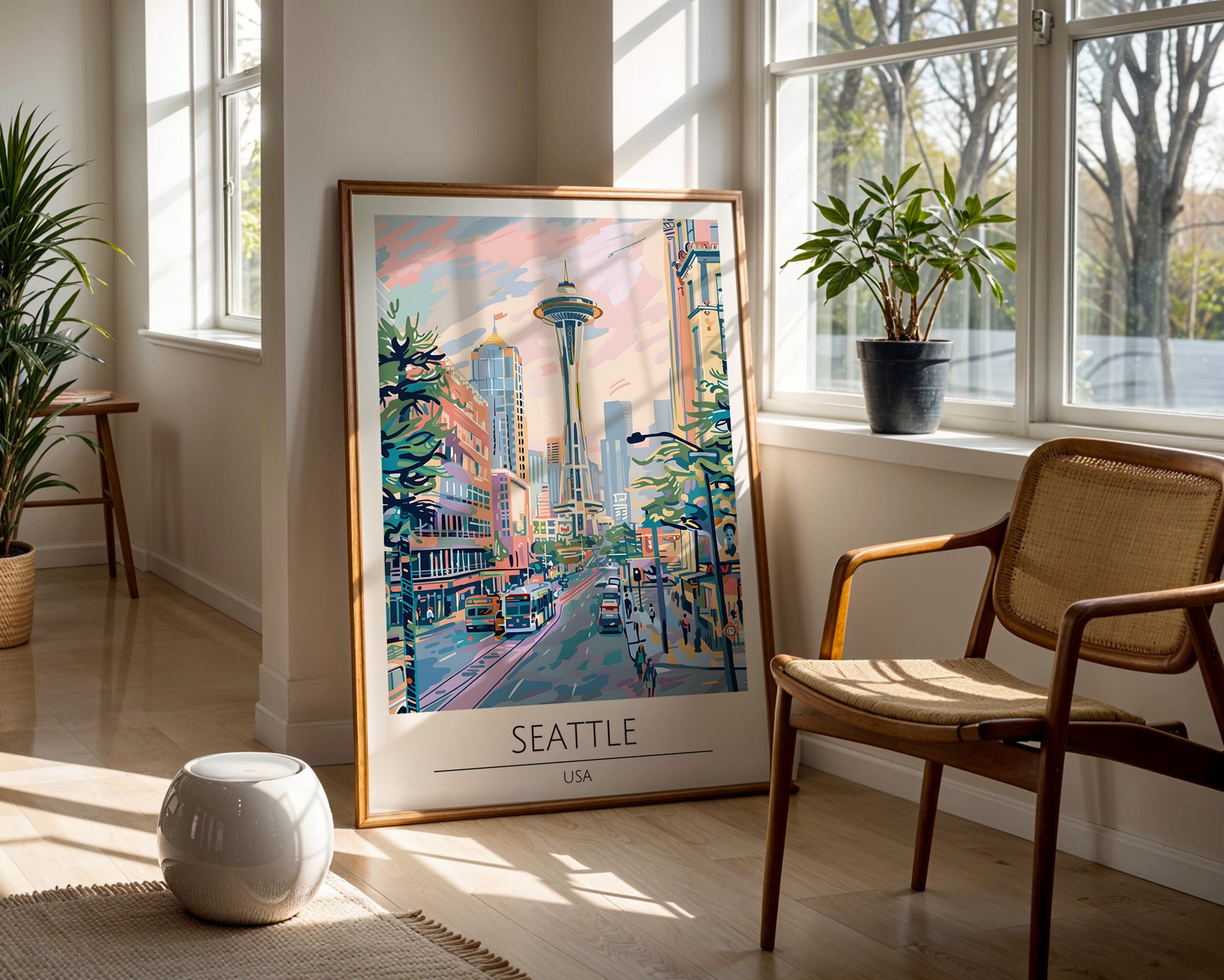 Seattle Washington Travel Poster - GroovyGrove