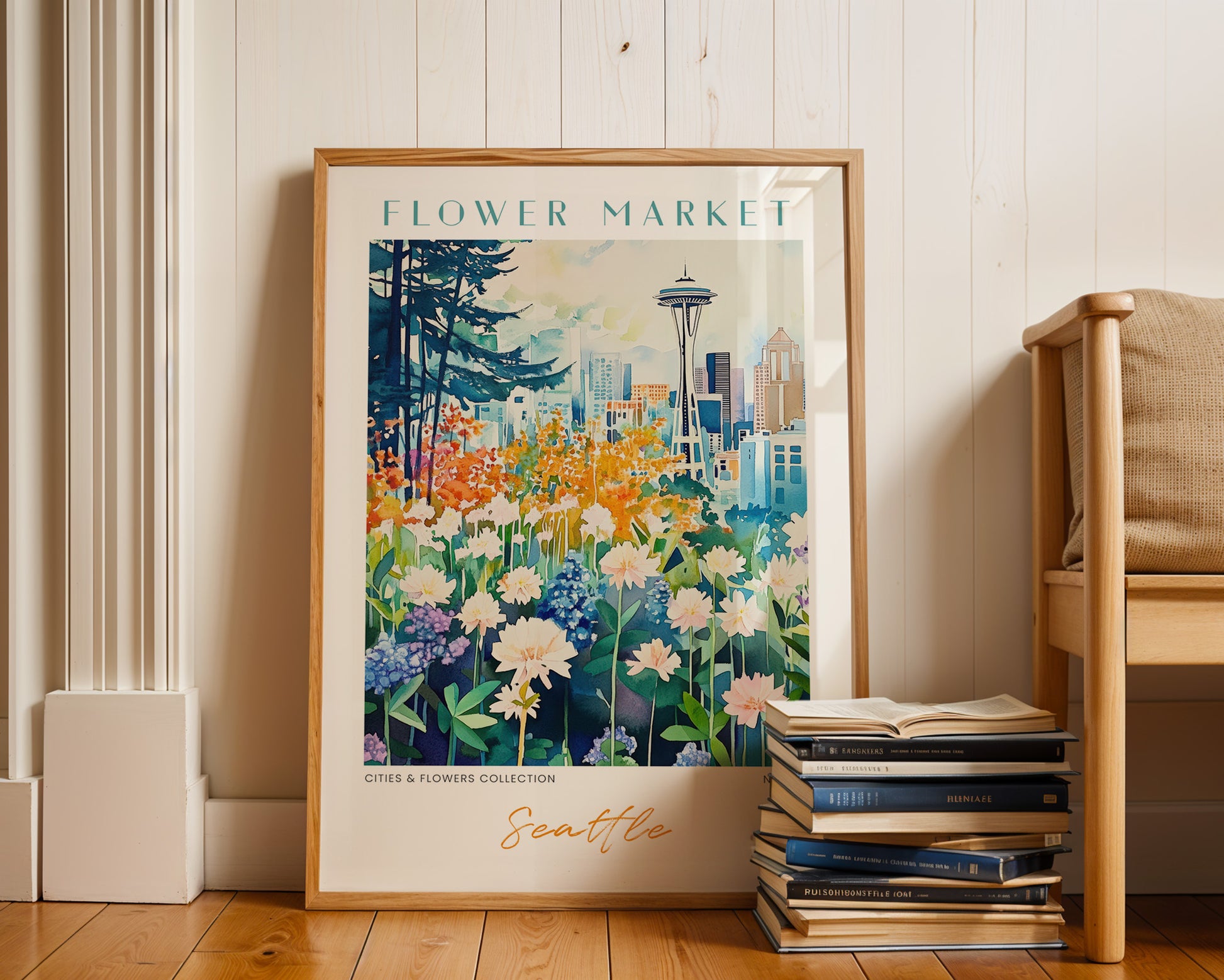 Seattle Washington Flower Market Poster - GroovyGrove