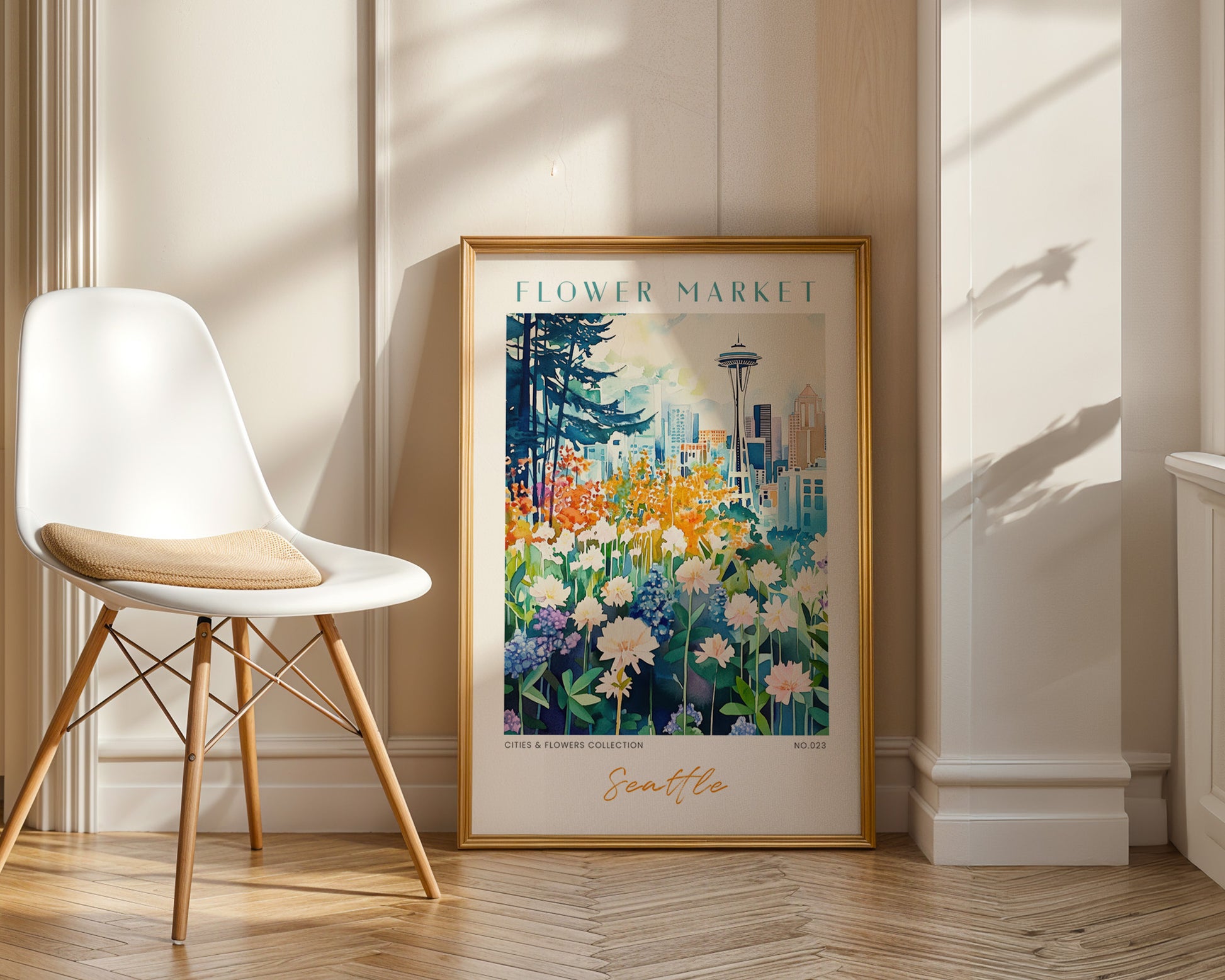 Seattle Washington Flower Market Poster - GroovyGrove