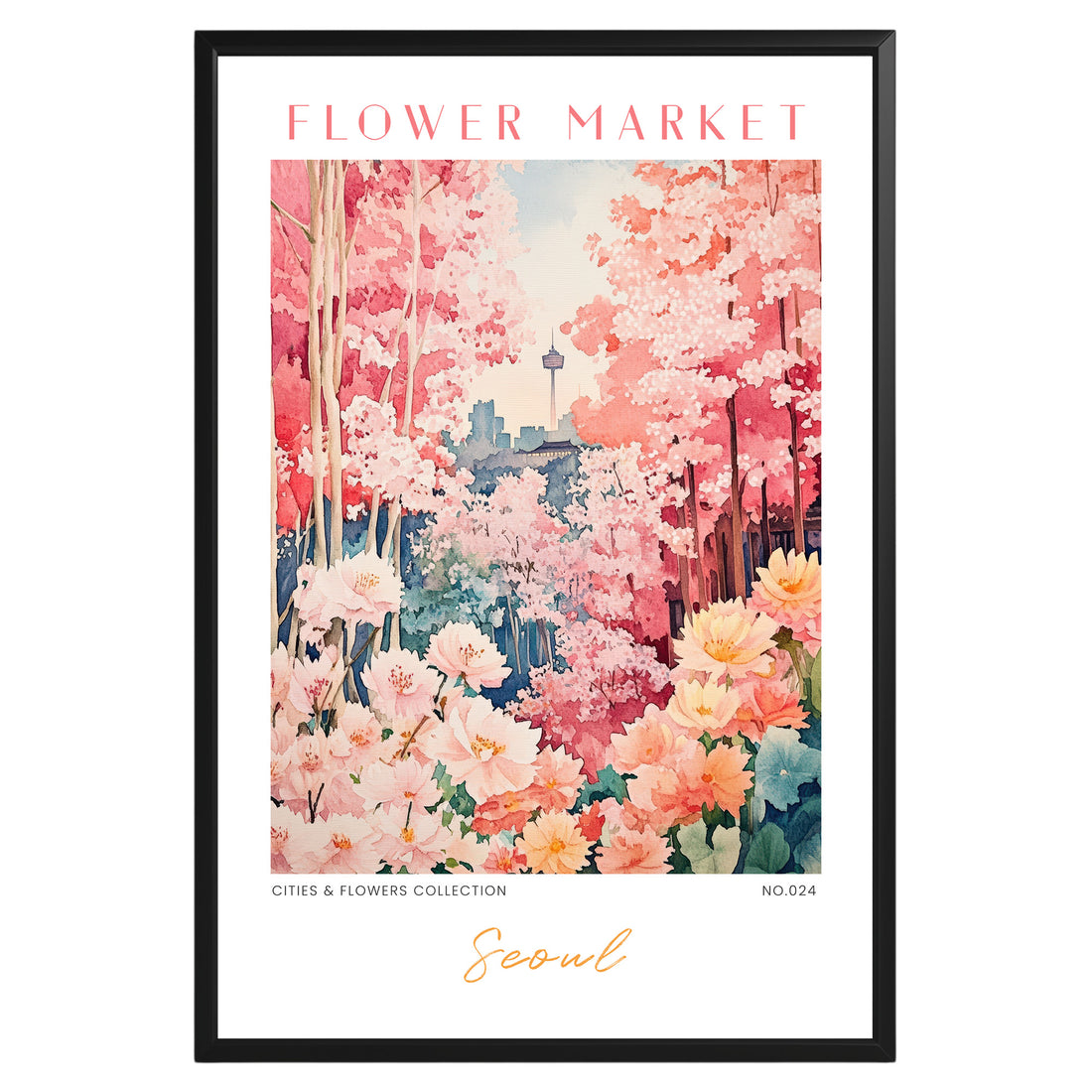 Seoul South Korea Flower Market Poster - GroovyGrove