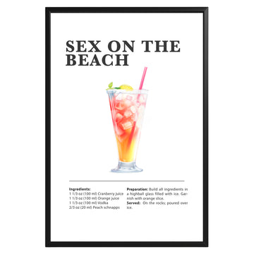 Sex on the Beach Cocktail Recipe Poster - GroovyGrove