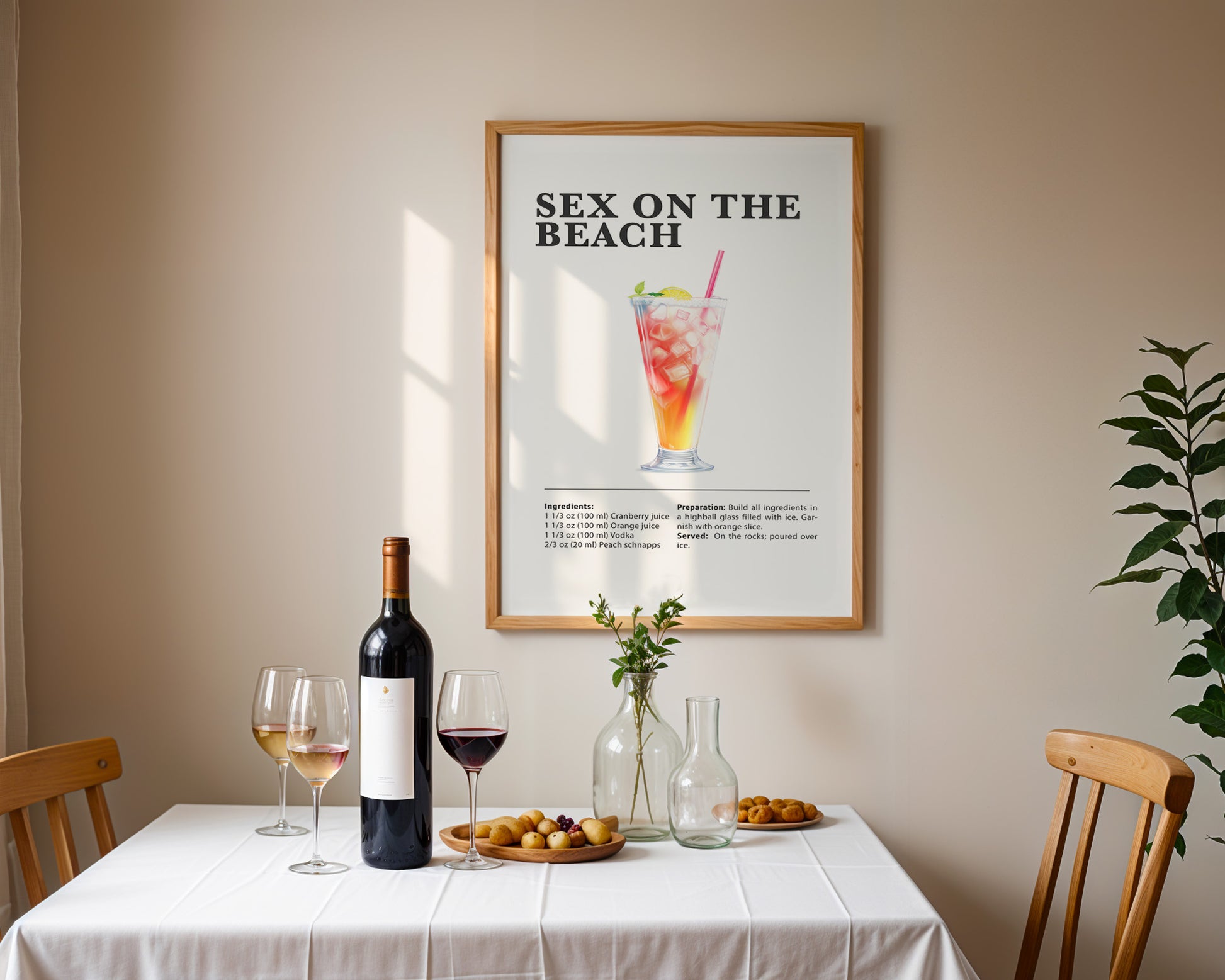 Sex on the Beach Cocktail Recipe Poster - GroovyGrove