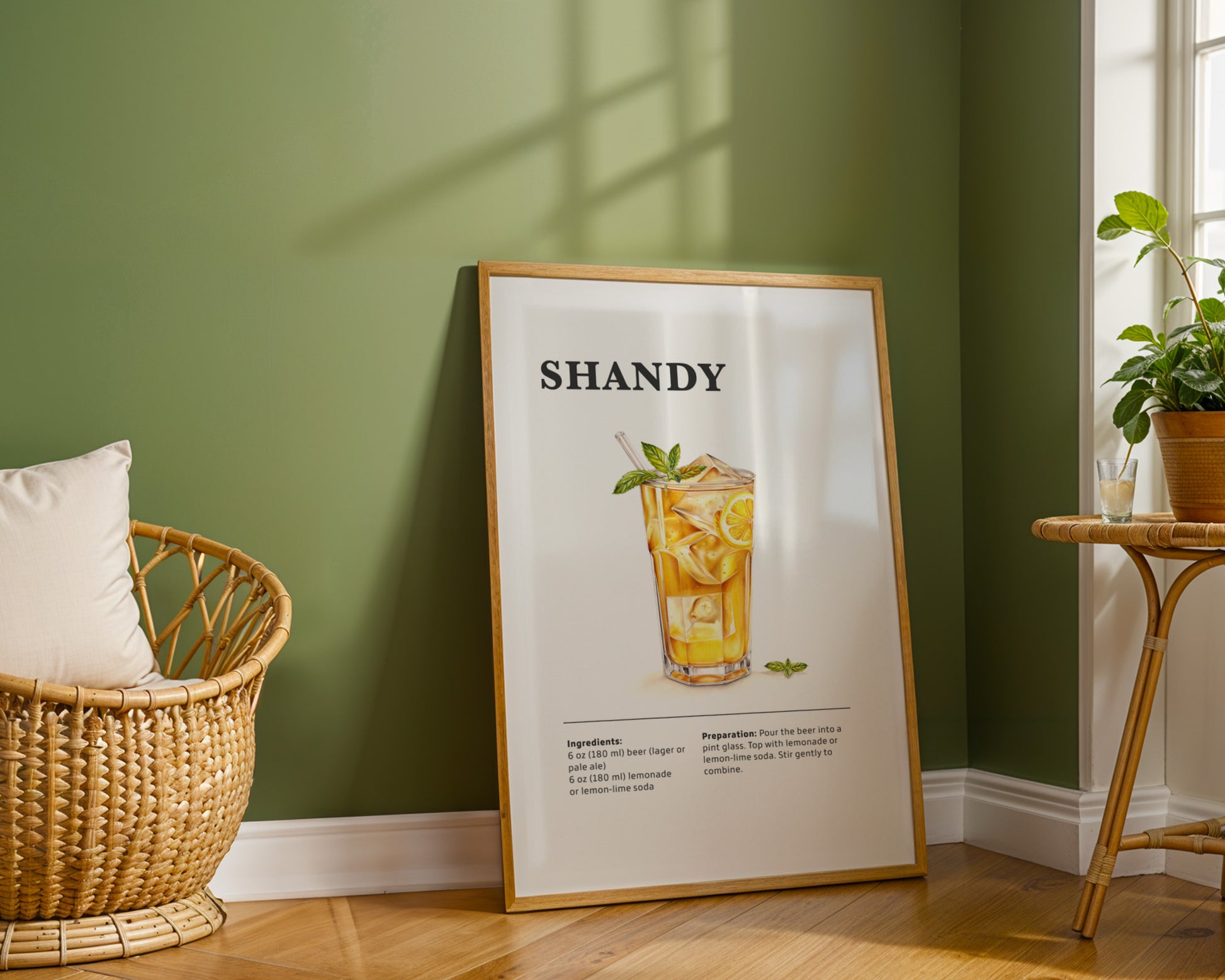 Shandy Cocktail Recipe Poster - GroovyGrove