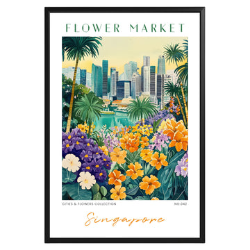 Singapore Flower Market Poster - GroovyGrove