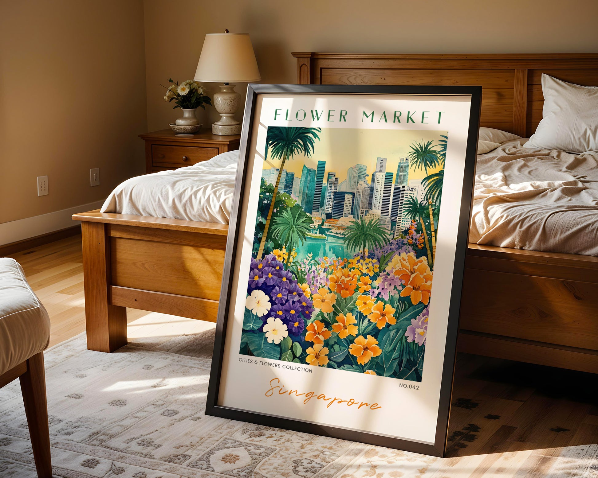 Singapore Flower Market Poster - GroovyGrove