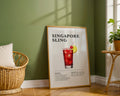 Singapore Sling Cocktail Recipe Poster - GroovyGrove