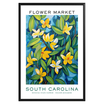 South Carolina State Flower Market Poster - GroovyGrove