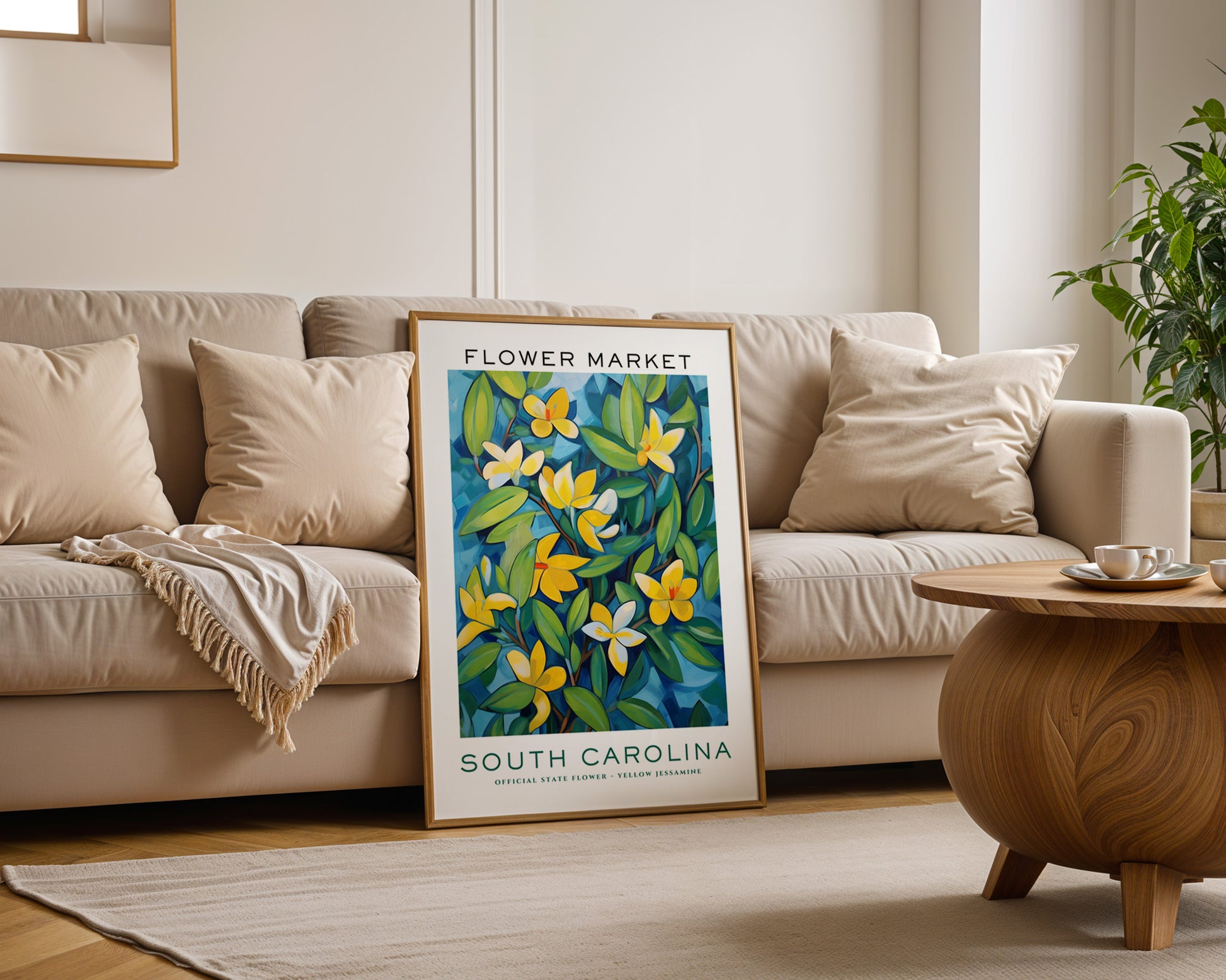 South Carolina State Flower Market Poster - GroovyGrove