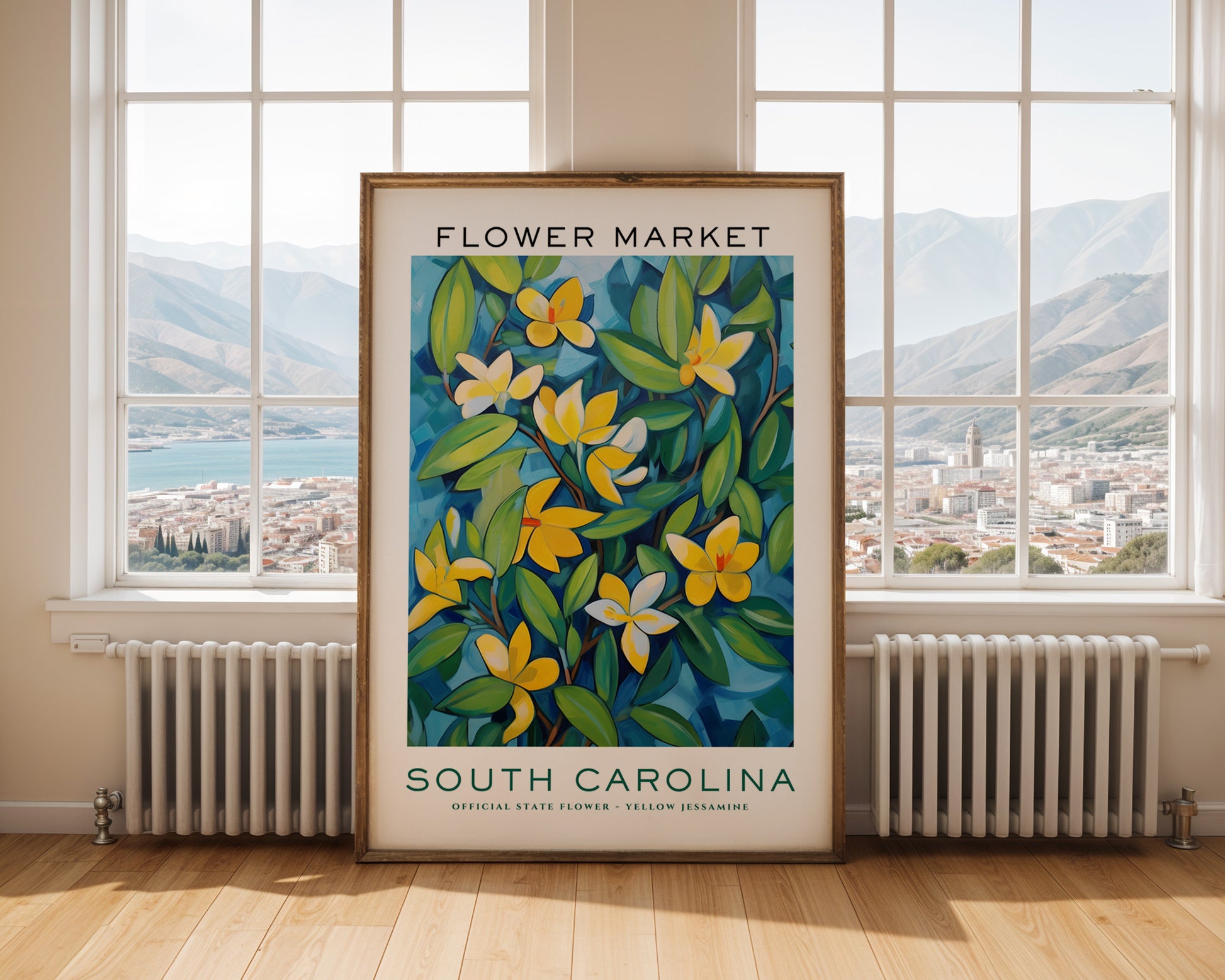 South Carolina State Flower Market Poster - GroovyGrove